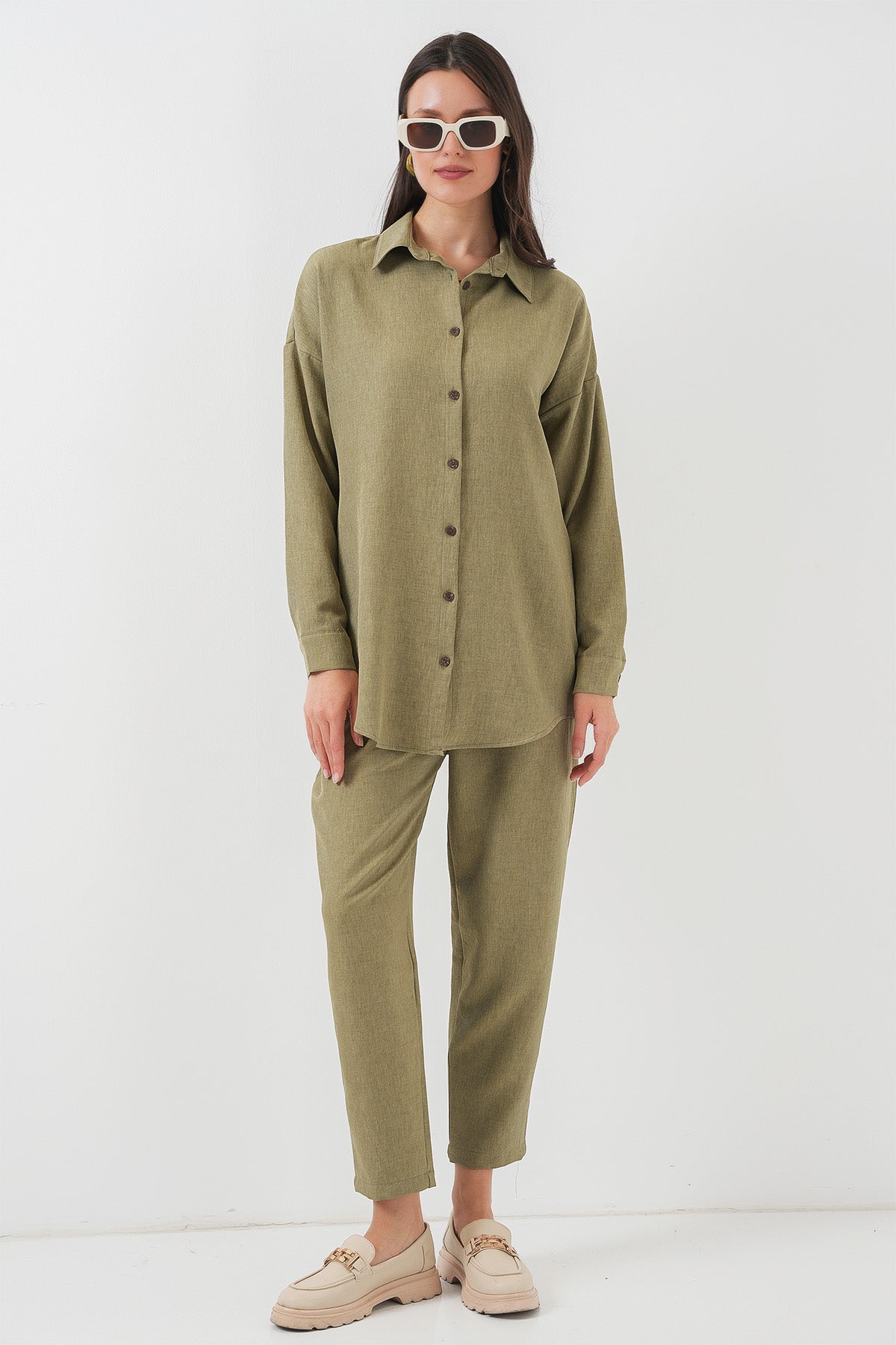 6622 Costum Din Pânză (2 Piese) - Cagla