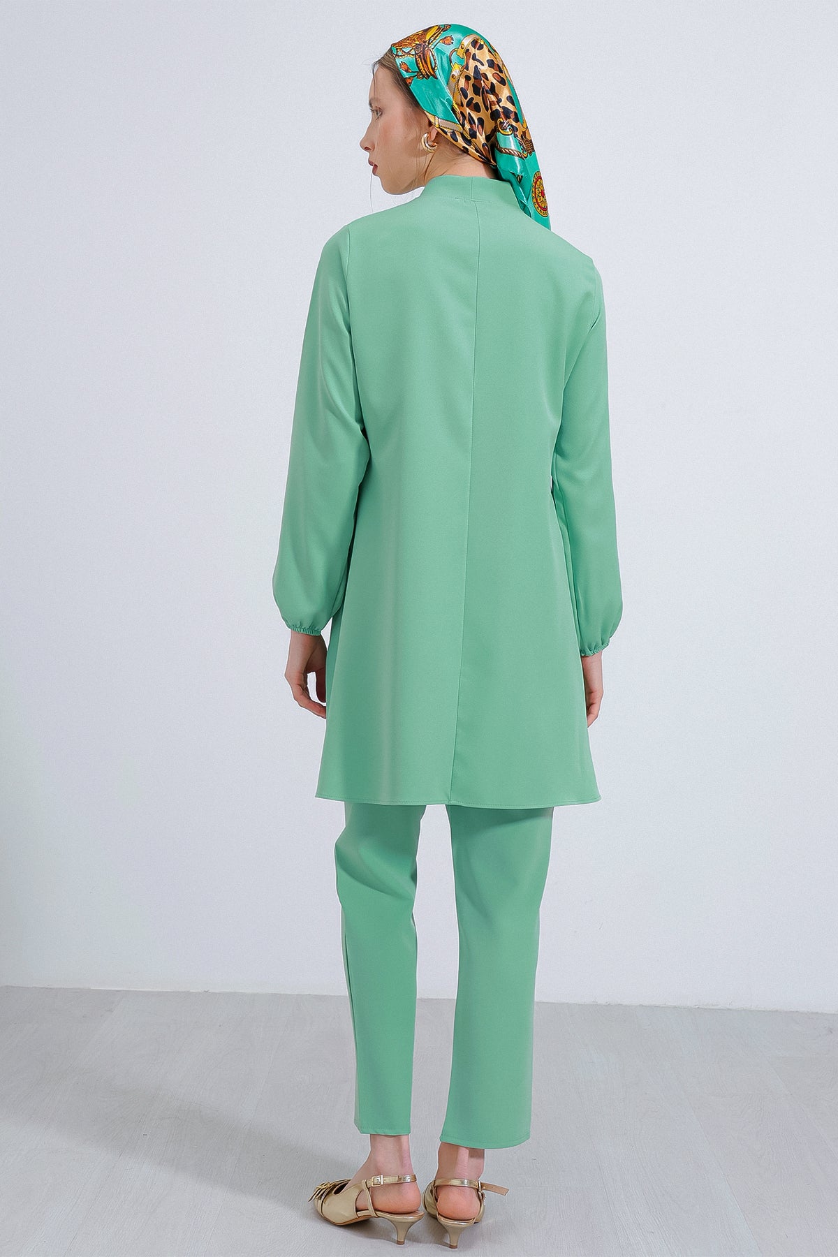 Set Pantaloni Tunic Tricot Mentă Femei 6654