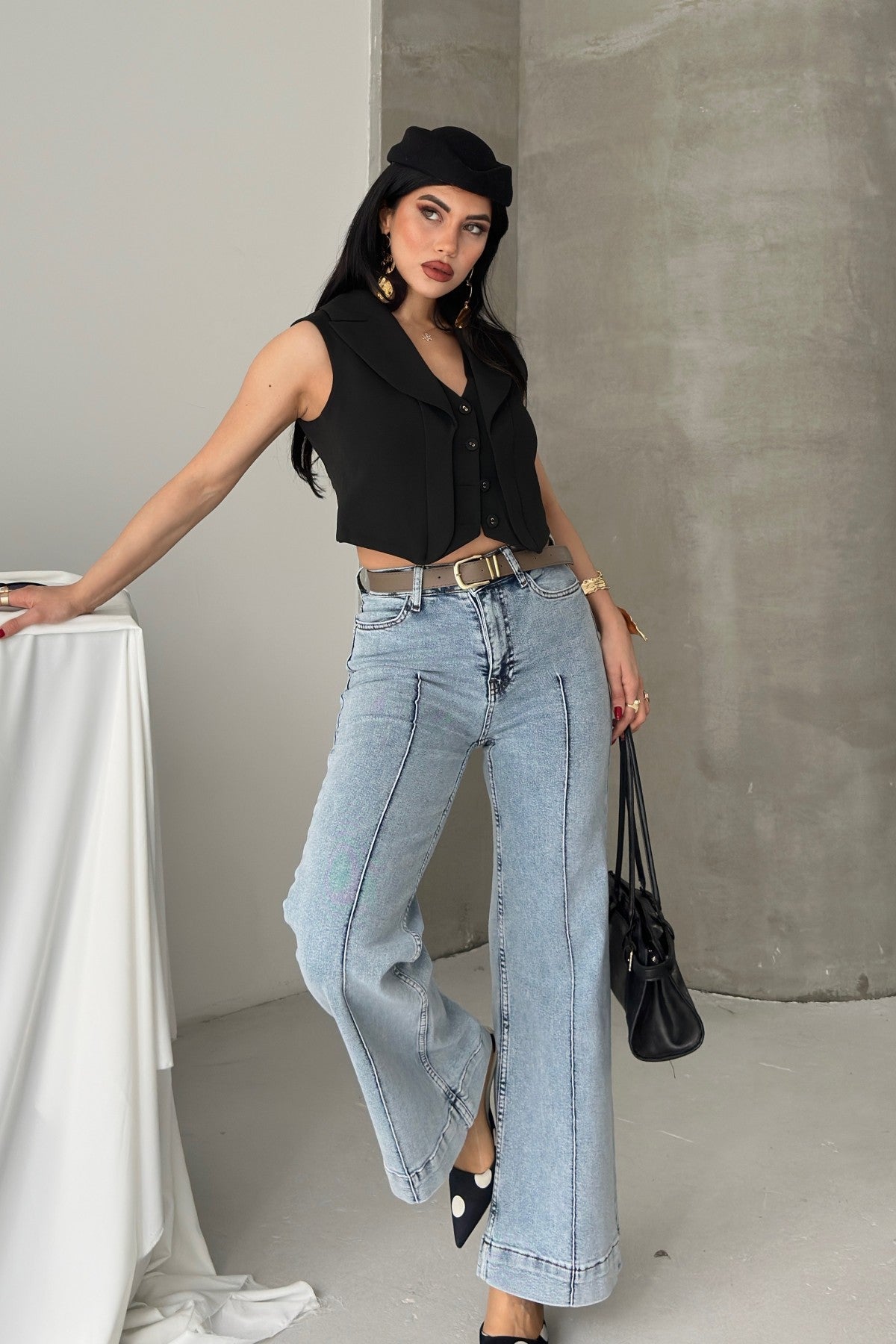 Pantaloni Denim Texturizati 7163