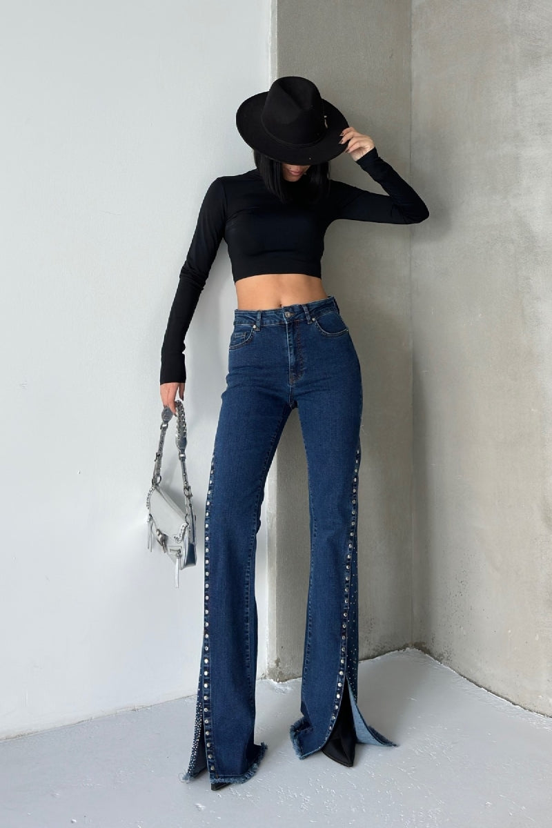 Pantalon Denim cu Taiatura Picior 7102