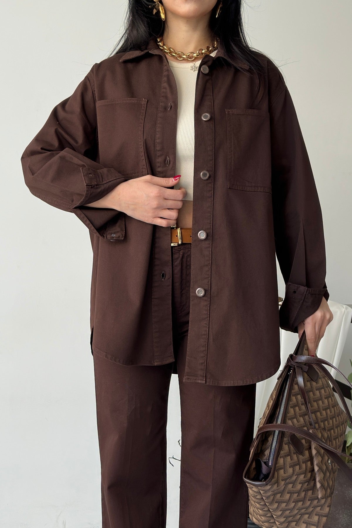 Cămașă Denim Oversized cu Butoane 6080