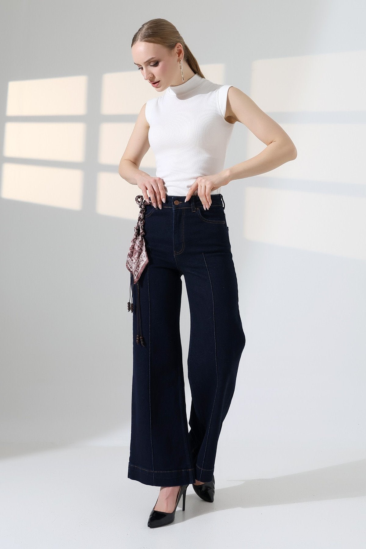 Pantaloni Denim Texturizati 7163