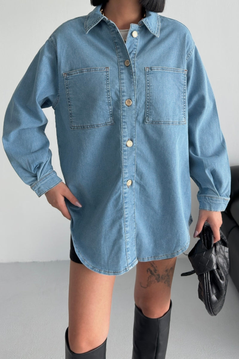Oversize Kot Gömlek 6090