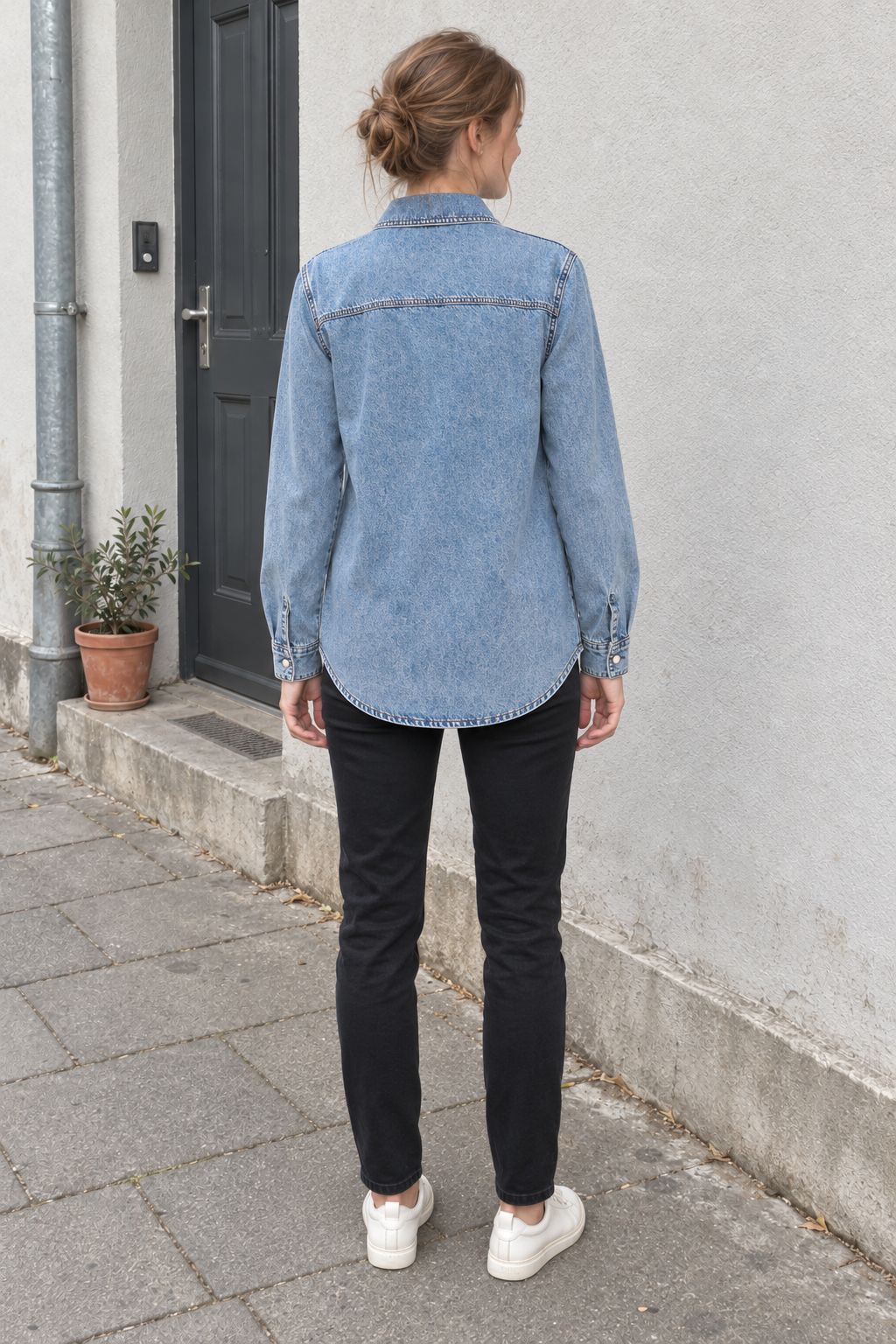 Çıtçıtlı Kot Gömlek 6013