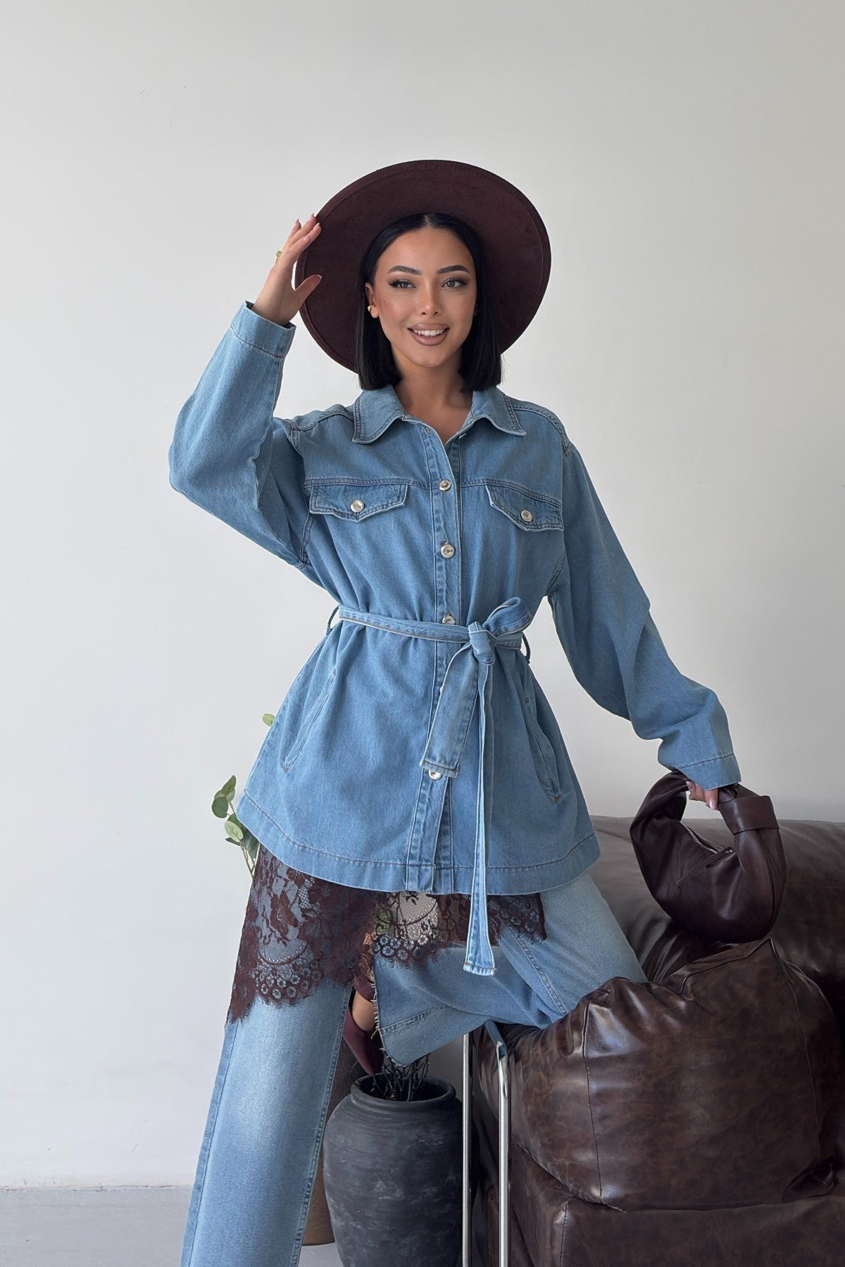 Cămașă Oversized cu Centură 6250