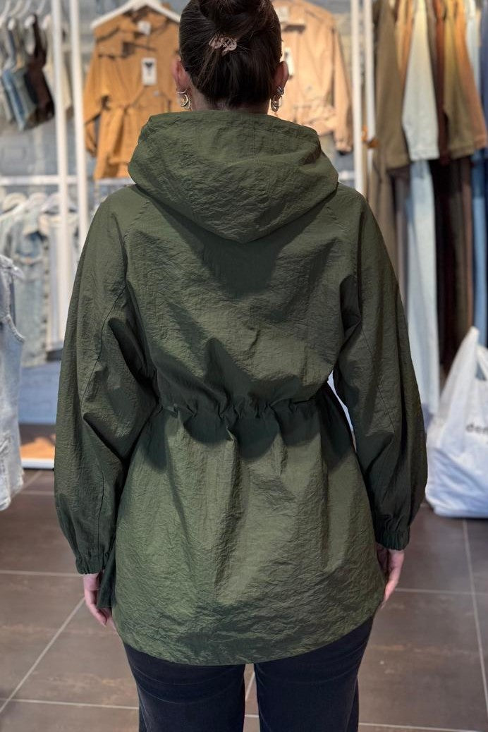 Drawstring Hooded Raincoat 6319