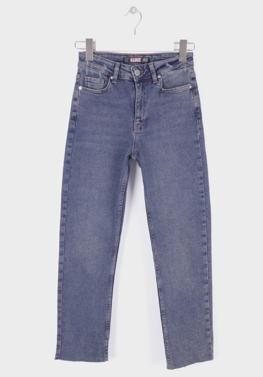 Dikişsiz Paça Mom Fit Kot Pantolon 764