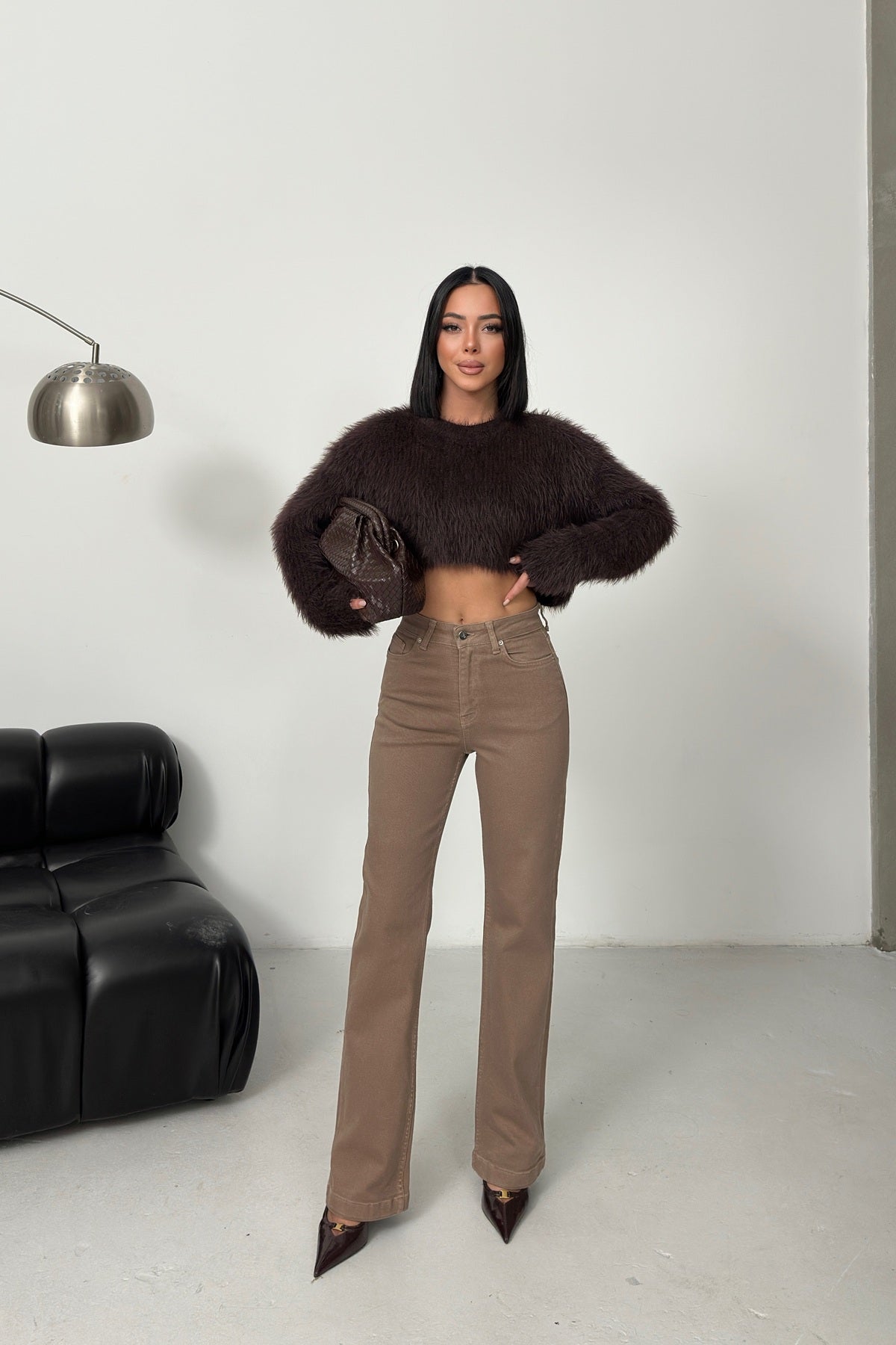 Pantalon Denim Relax Larg cu Cusaturi 7026