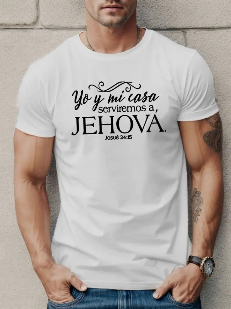 Tricou bărbați Jehova imprimat, bumbac pieptănat, 18545
