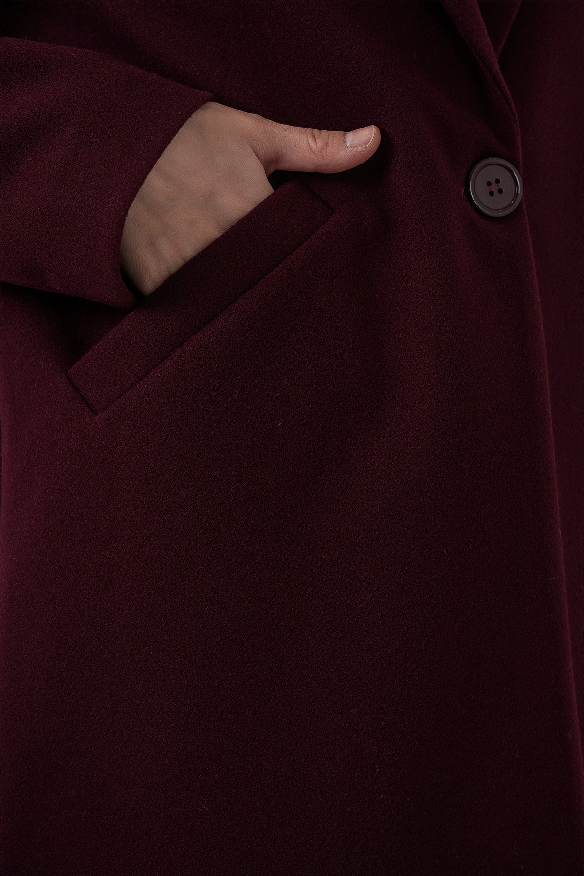 9085 Kaşe Kaban - Bordo