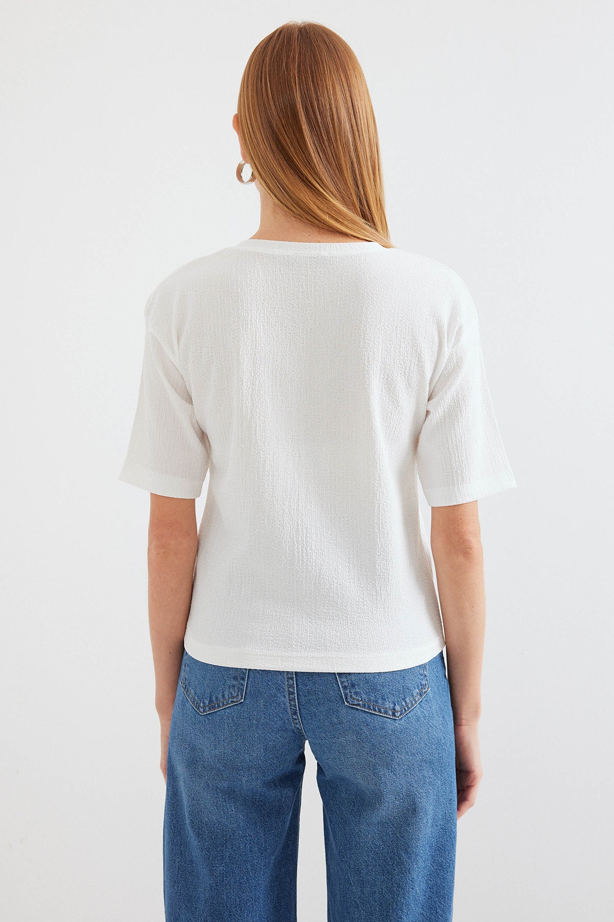 911 Tricou Basic Tricot Tipărit - Albastru