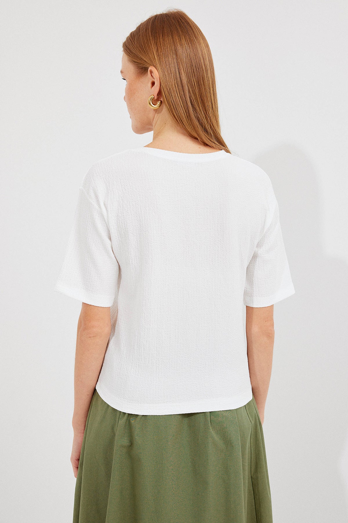 911 Tricou Basic Tricot Tipărit - Verde