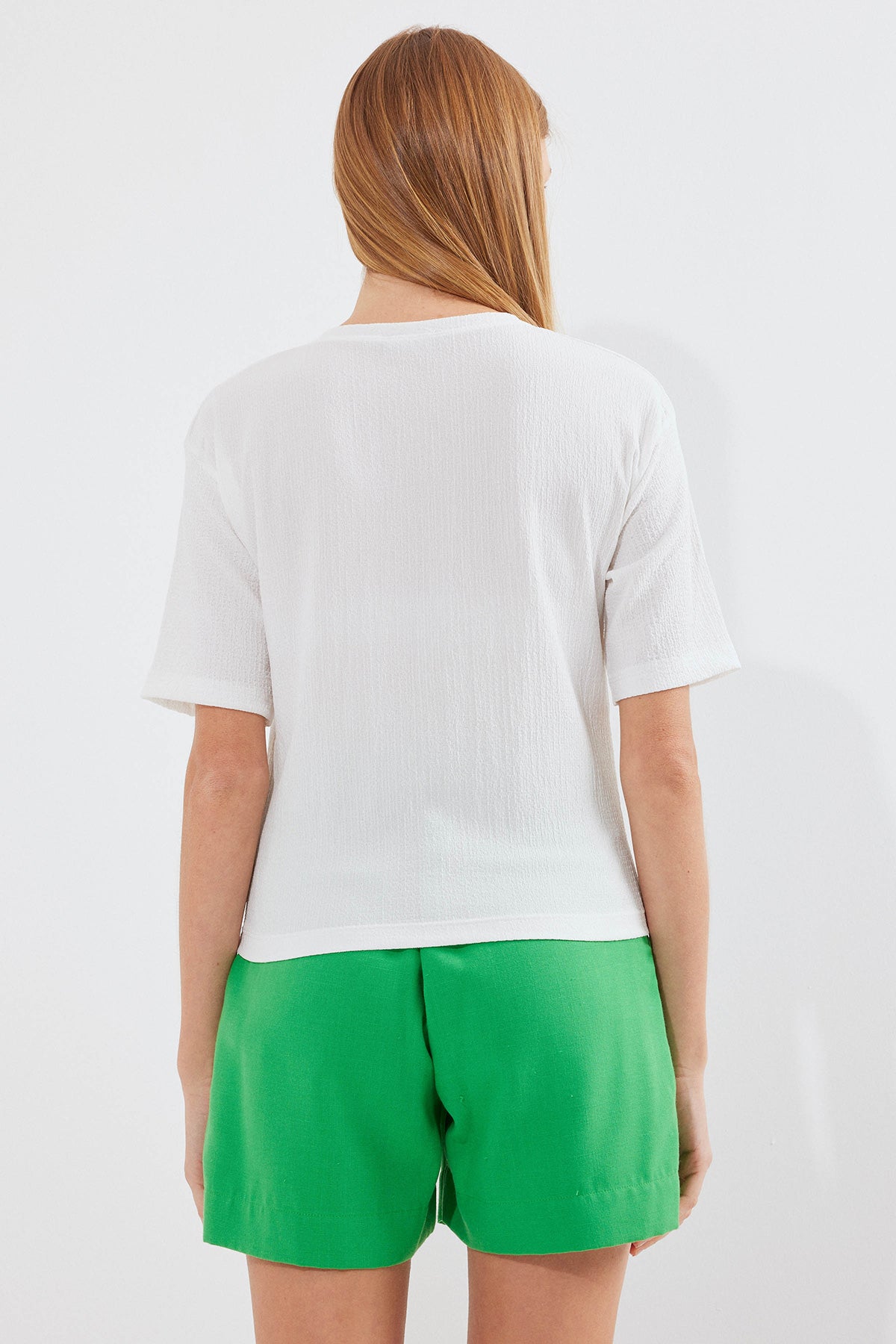 913 Tricou Basic Tricot Tipărit - Alb