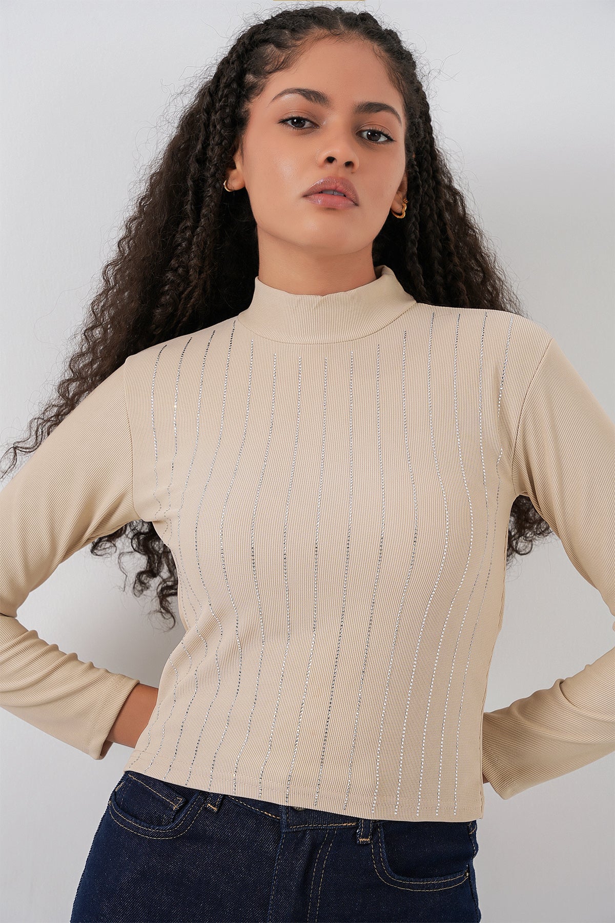 Body 922 cu pietre - Biscuit