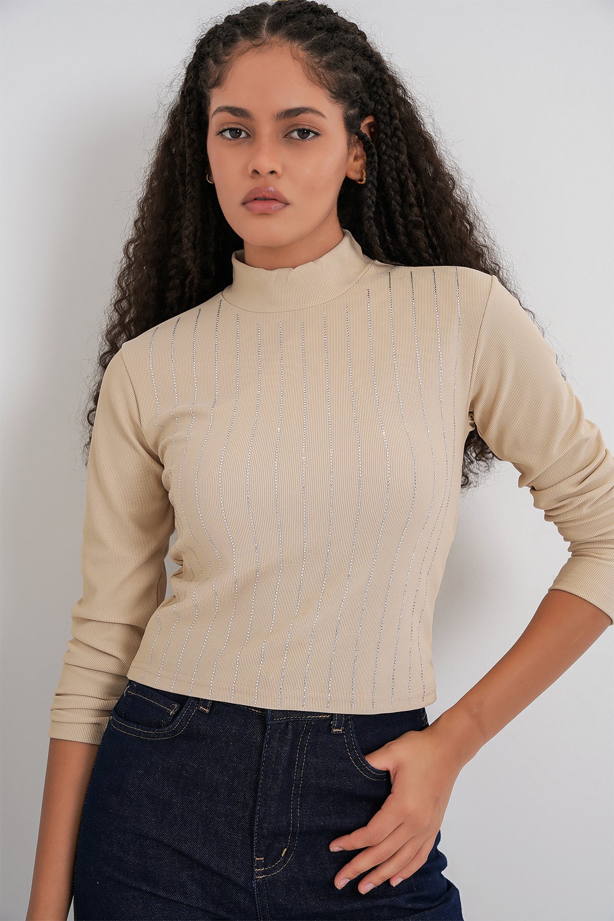 Body 922 cu pietre - Biscuit