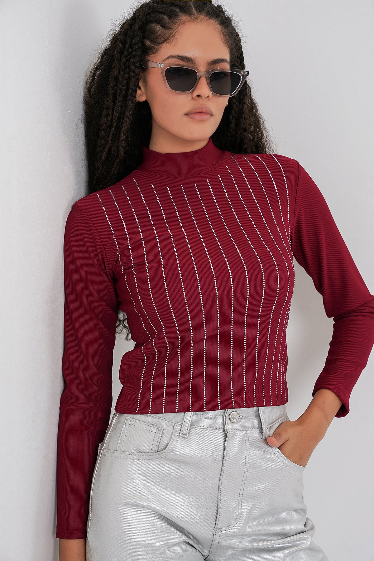 Body 922 cu pietre - Bordo