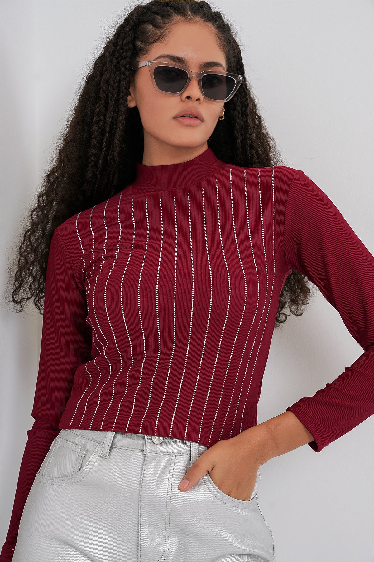 Body 922 cu pietre - Bordo