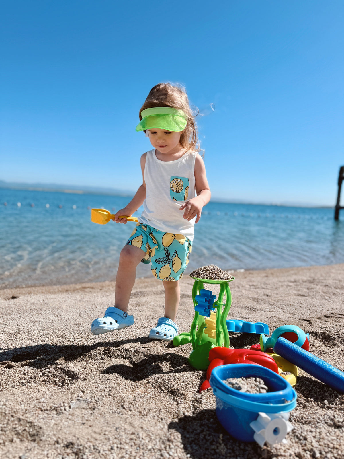 UV Korumalı Bebek Atlet ve Deniz Şortu Seti | RG Brand | 6 Ay–4 Yaş | RG336 - MANDALİNA