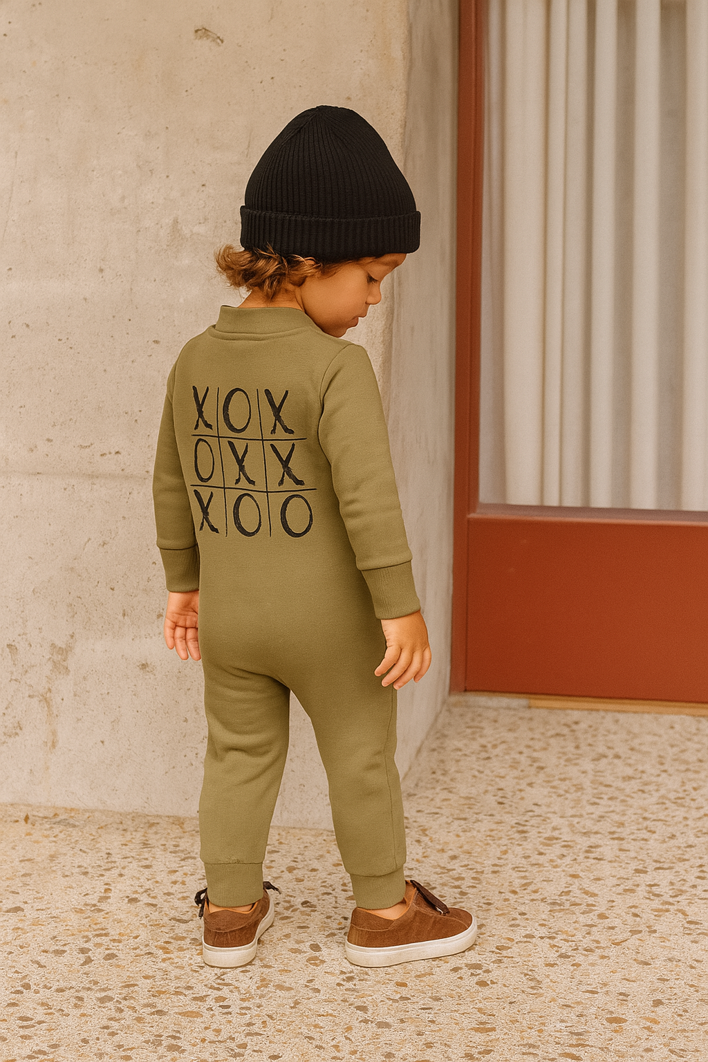 OXO Baskılı Bebek Tulumu ve Bere | 6 Ay–4 Yaş | RG Brand | RG224 - HARDAL