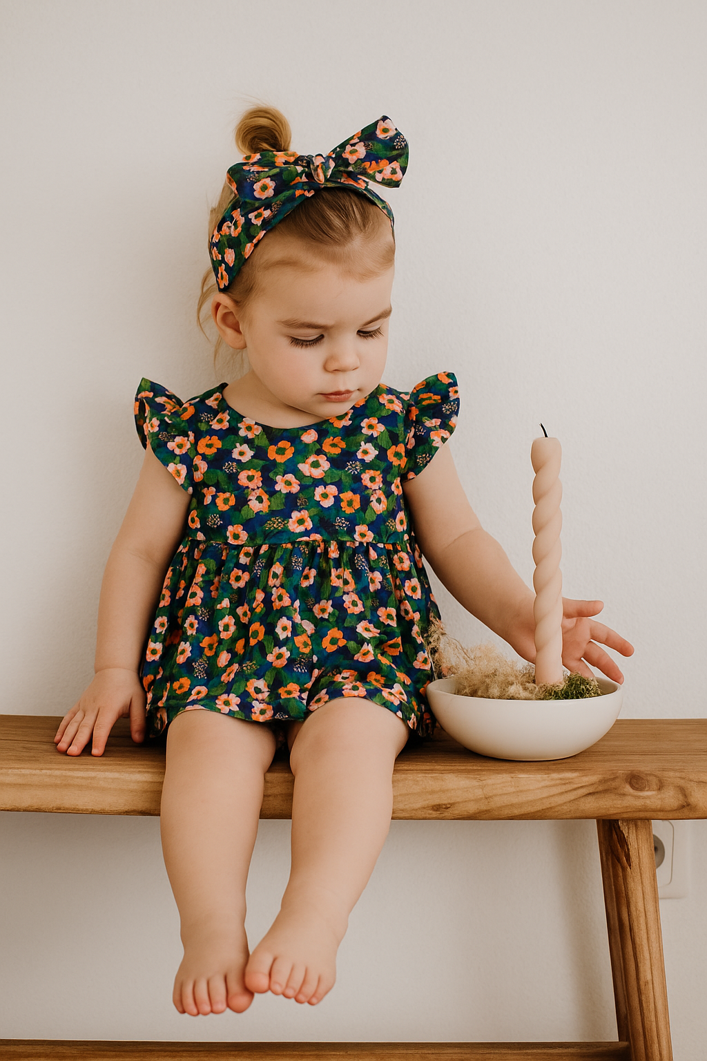 Kız Bebek Fırfırlı Zıbın Elbise ve Saç Bandı | 6 Ay–3 Yaş | RG Brand | RG279 - MOR