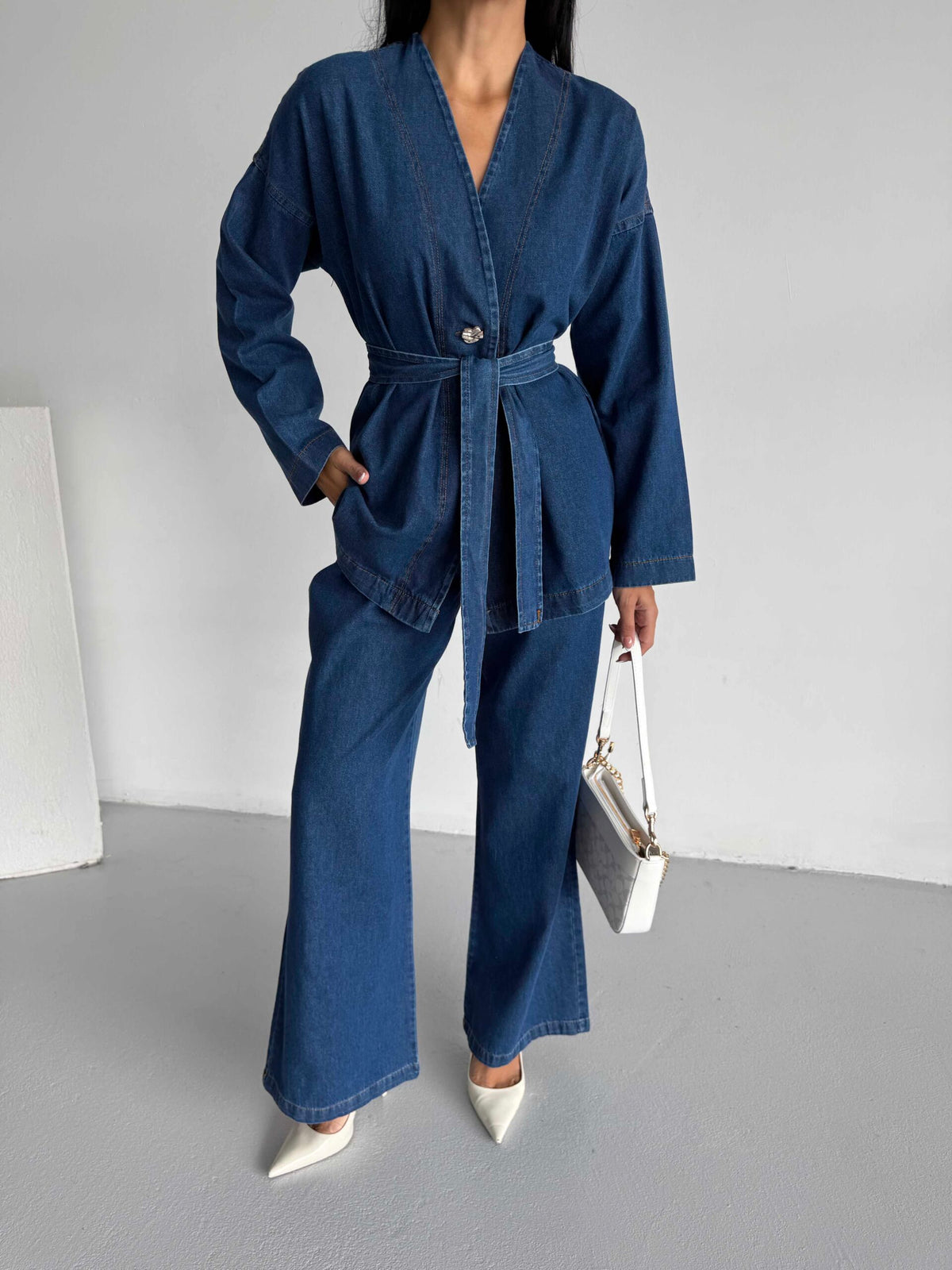 Set Kimono Denim 1801 - Bleumarin
