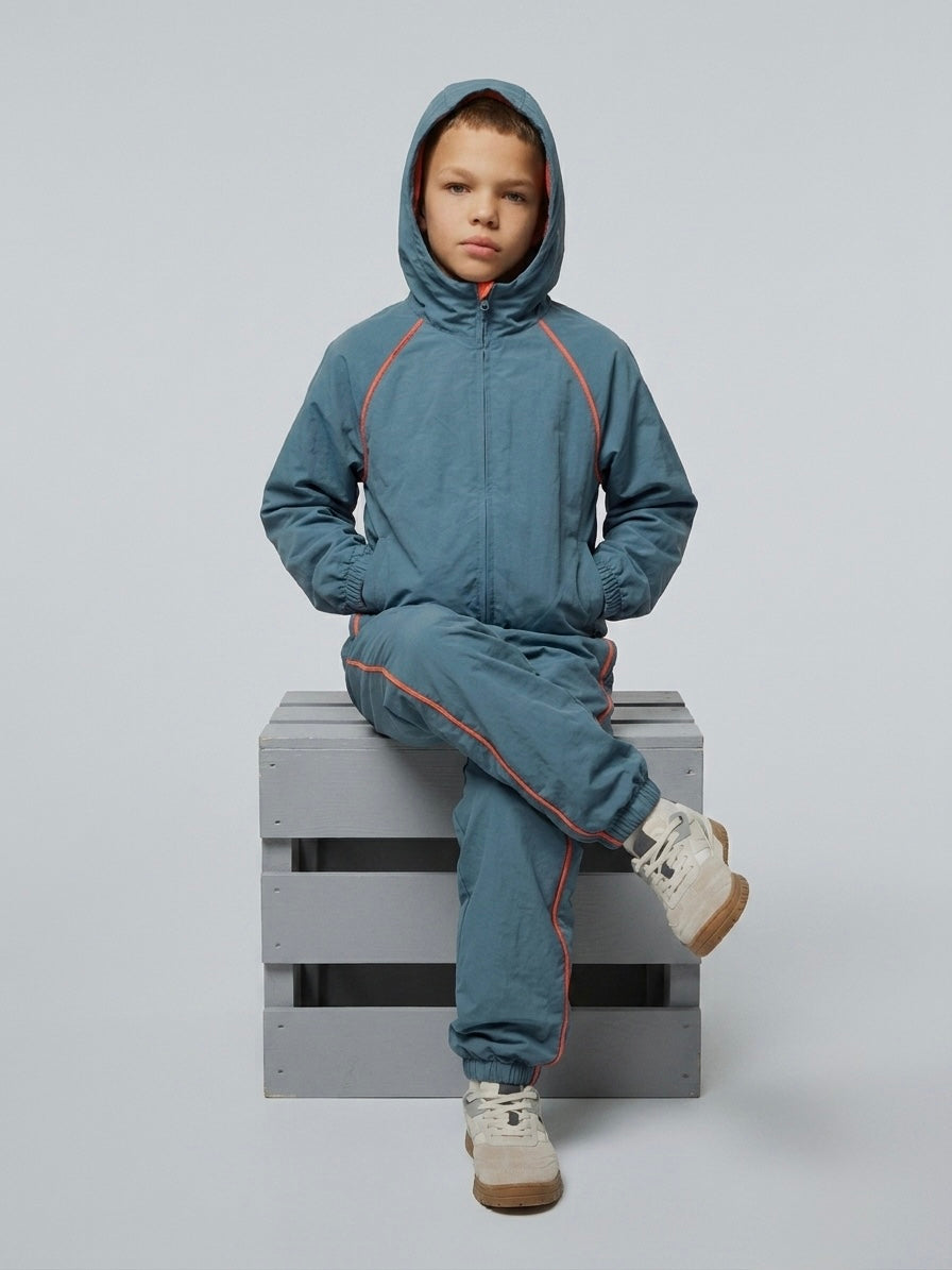 Genç Çocuk Spor Eşofman Takımı | 9–15 Yaş | Yan Şeritli Fermuarlı | Paraşüt Kumaş | RG Brand | RG3720 - TURUNCU