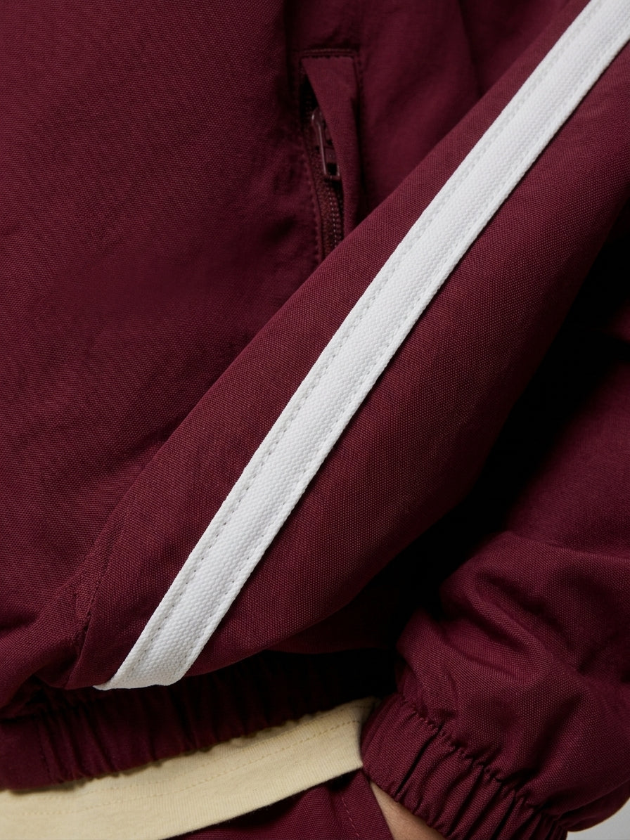 Genç Çocuk Spor Eşofman Takımı | 9–15 Yaş | Yan Şeritli Fermuarlı | Paraşüt Kumaş | RG Brand | RG3720 - BORDO