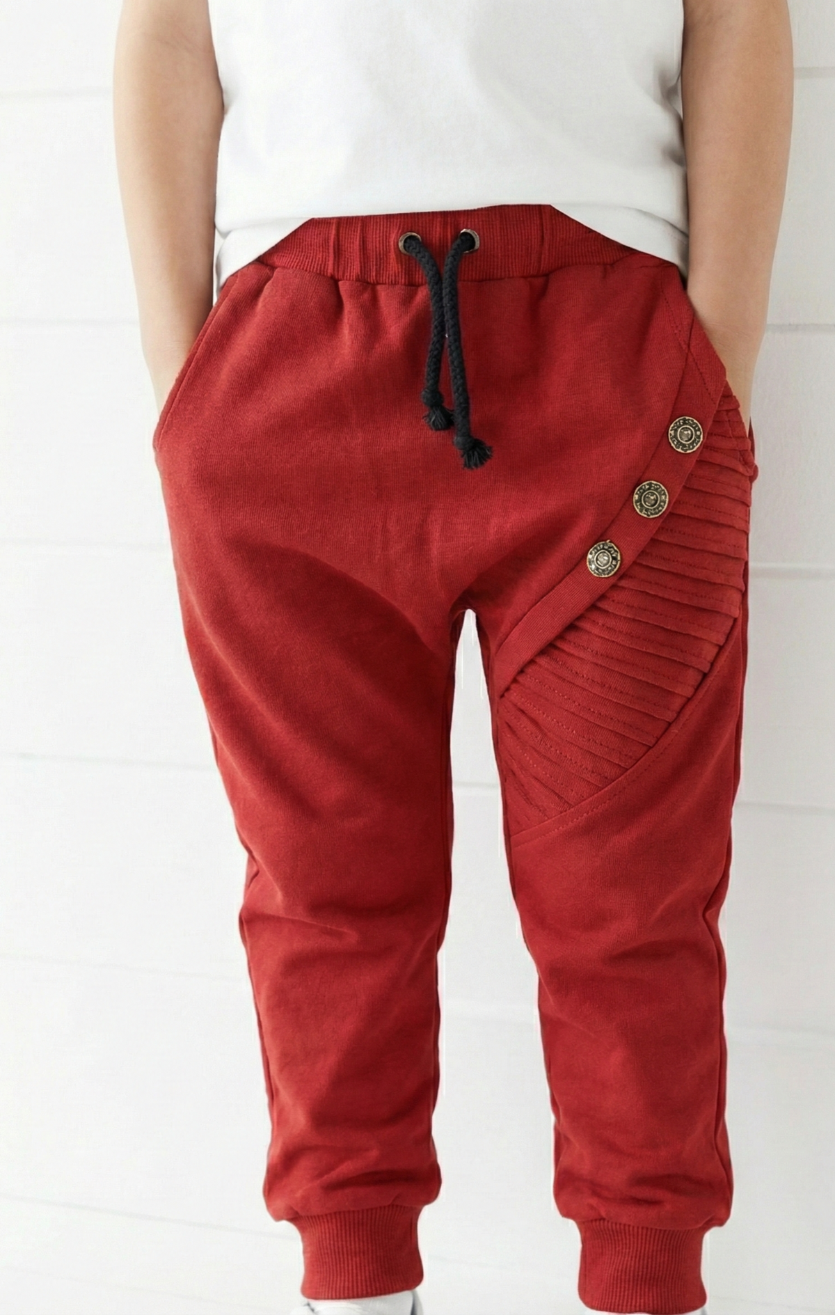 Çocuk Unisex Düğme Detaylı Konfor Eşofman| RG Brand | 3–9 Yaş | RG1144 - FÜME