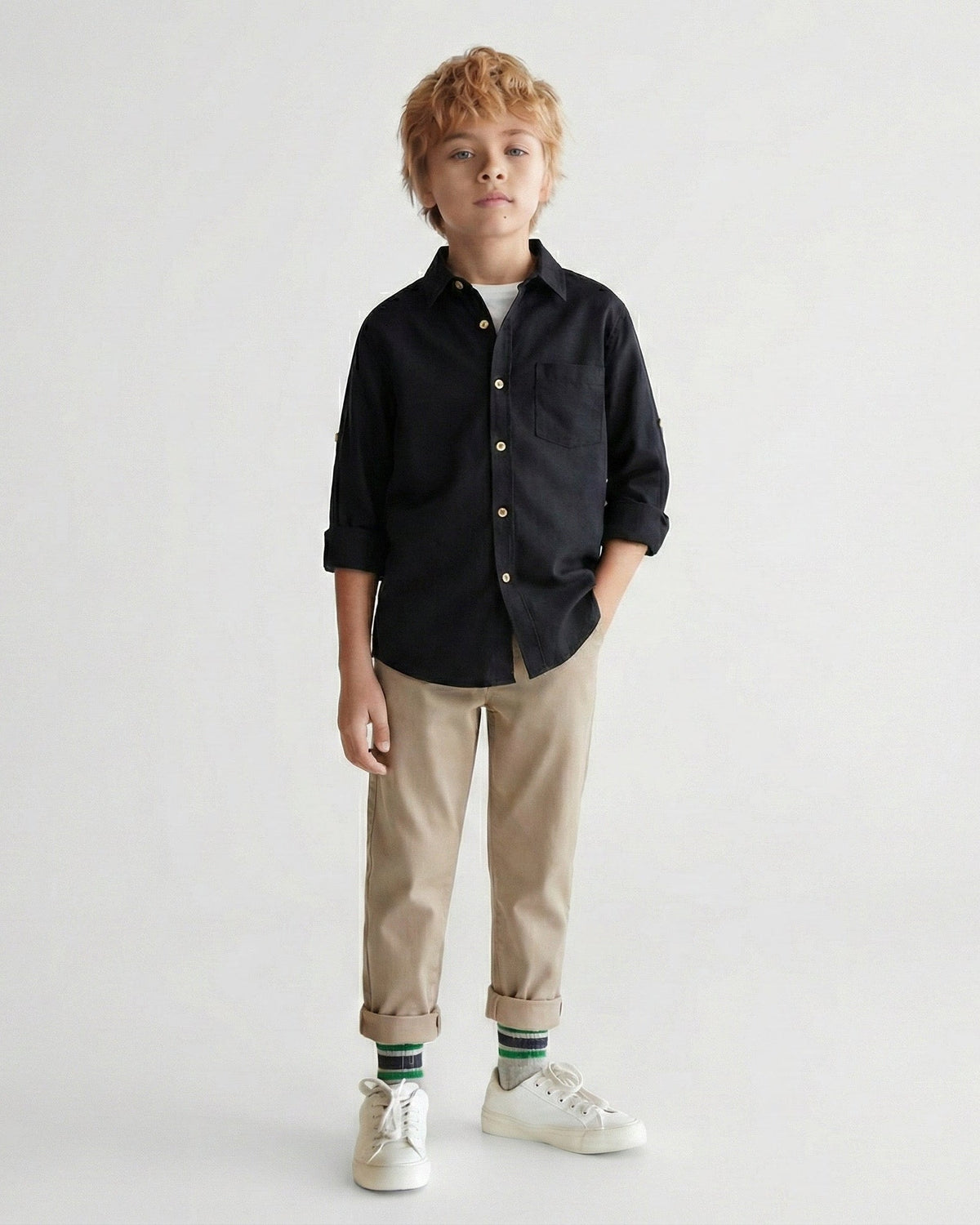 Erkek Çocuk Gabardin Pantolon 3–9 Yaş | RG Brand | RG1489 - LACİVERT