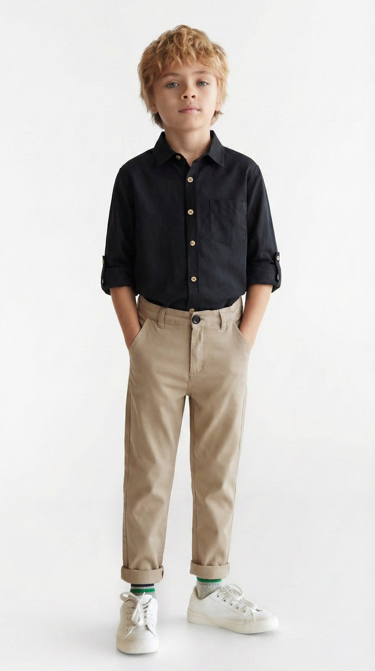 Erkek Çocuk Gabardin Pantolon 3–9 Yaş | RG Brand | RG1489 - SİYAH