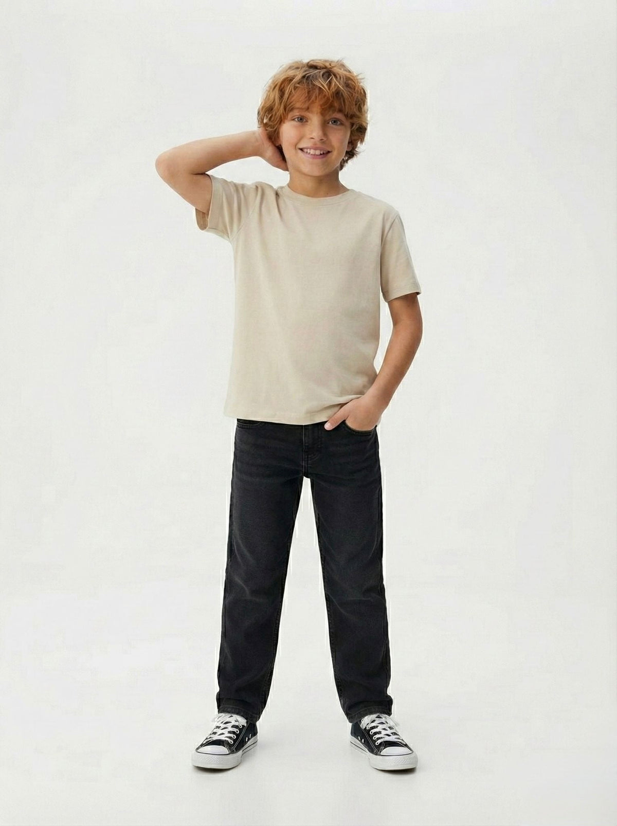 Çocuk Pamuklu Basic Tişört | 3–9 Yaş | RG Brand | RG1583 - MOR