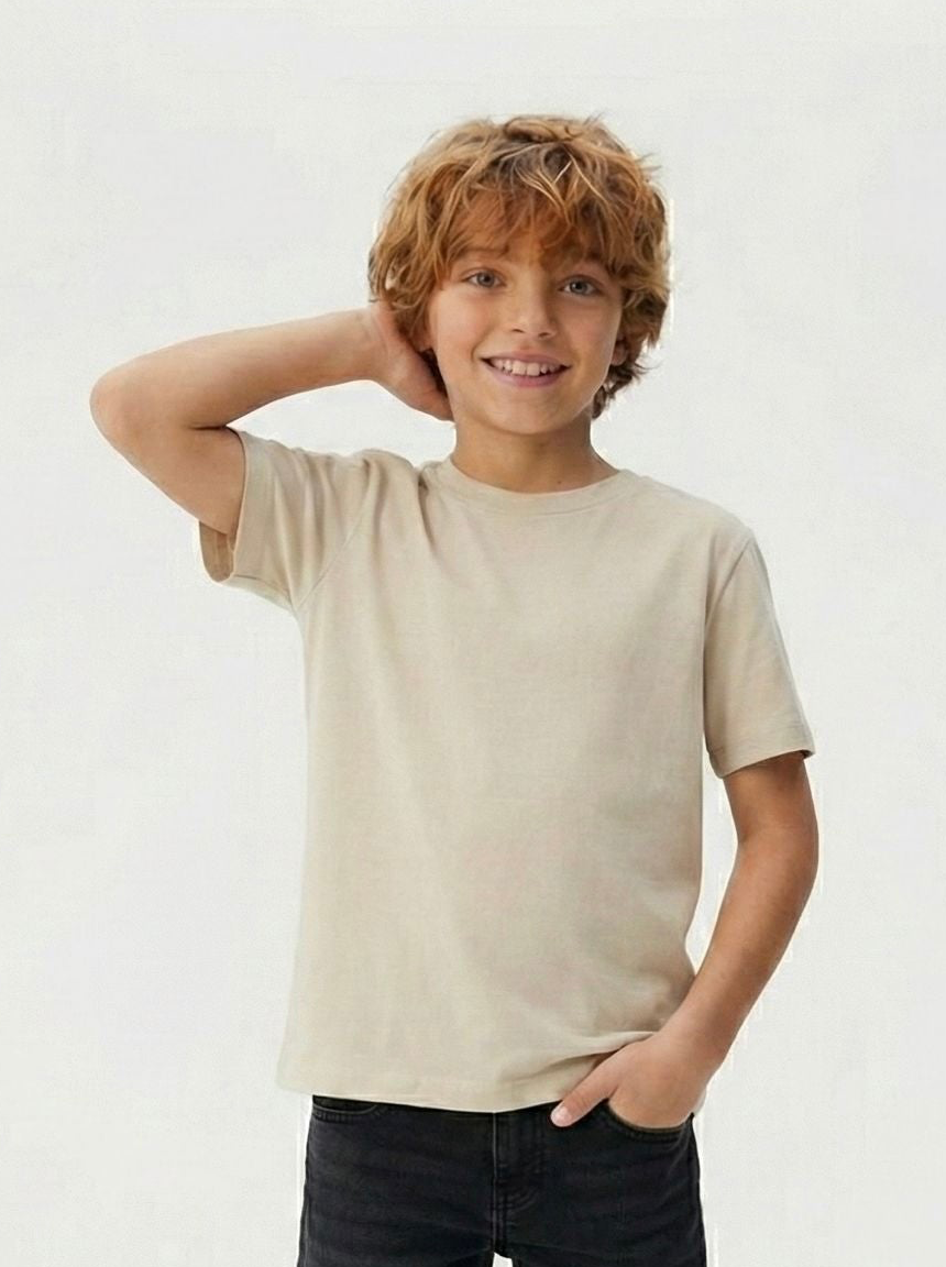 Çocuk Pamuklu Basic Tişört | 3–9 Yaş | RG Brand | RG1583 - BEYAZ