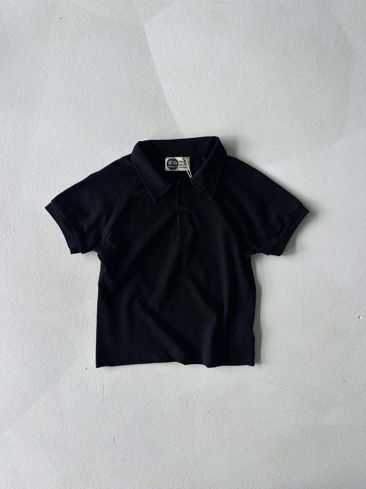 Kids' Polo Shirt | Piqué Fabric, Relaxed Fit | Ages 3-9 | RG1585 - BLACK