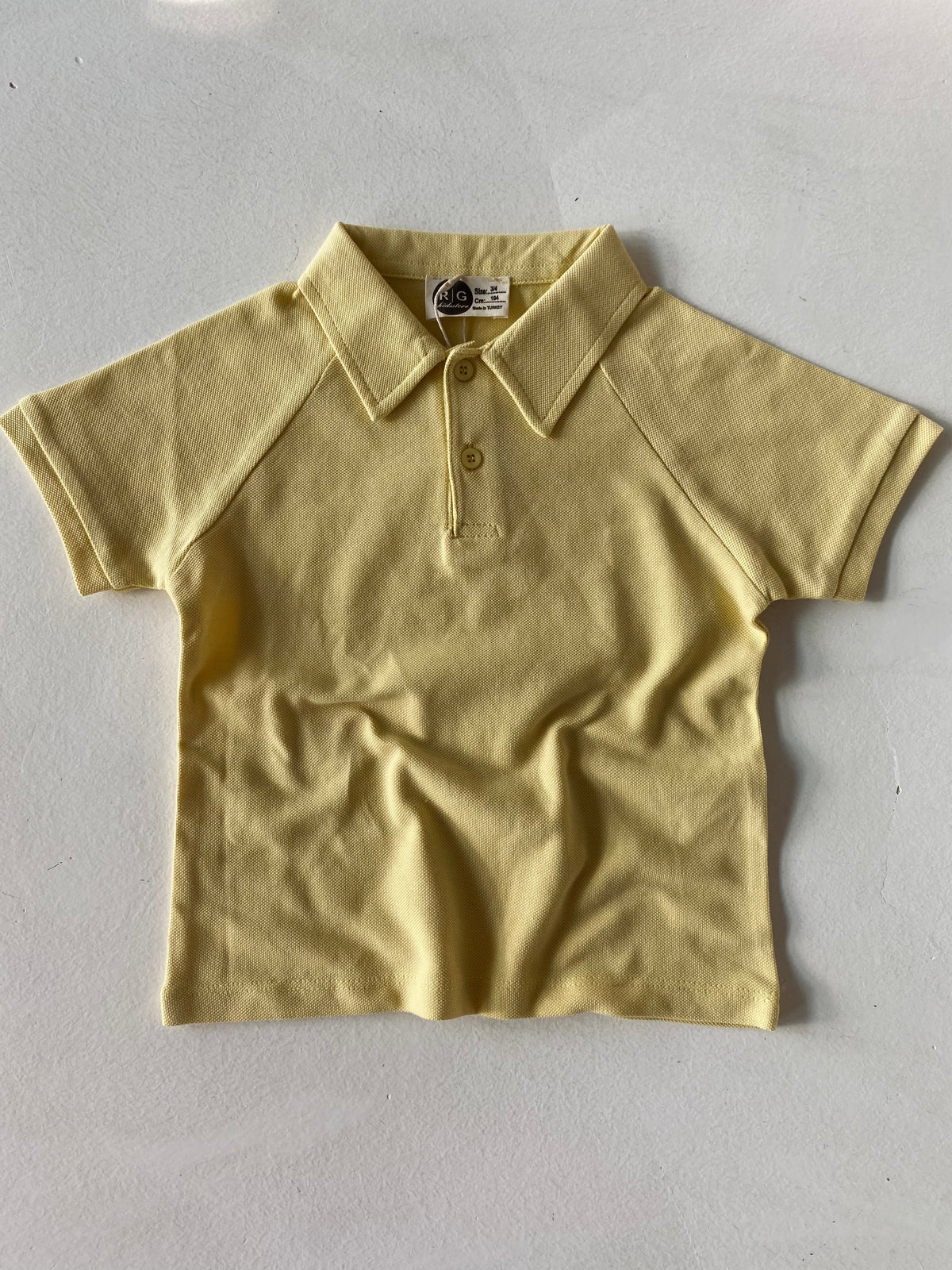 Tricou cu guler polo pentru copii | Material piqué, croială lejeră | Vârste 3-9 ani | RG1585 - STONE