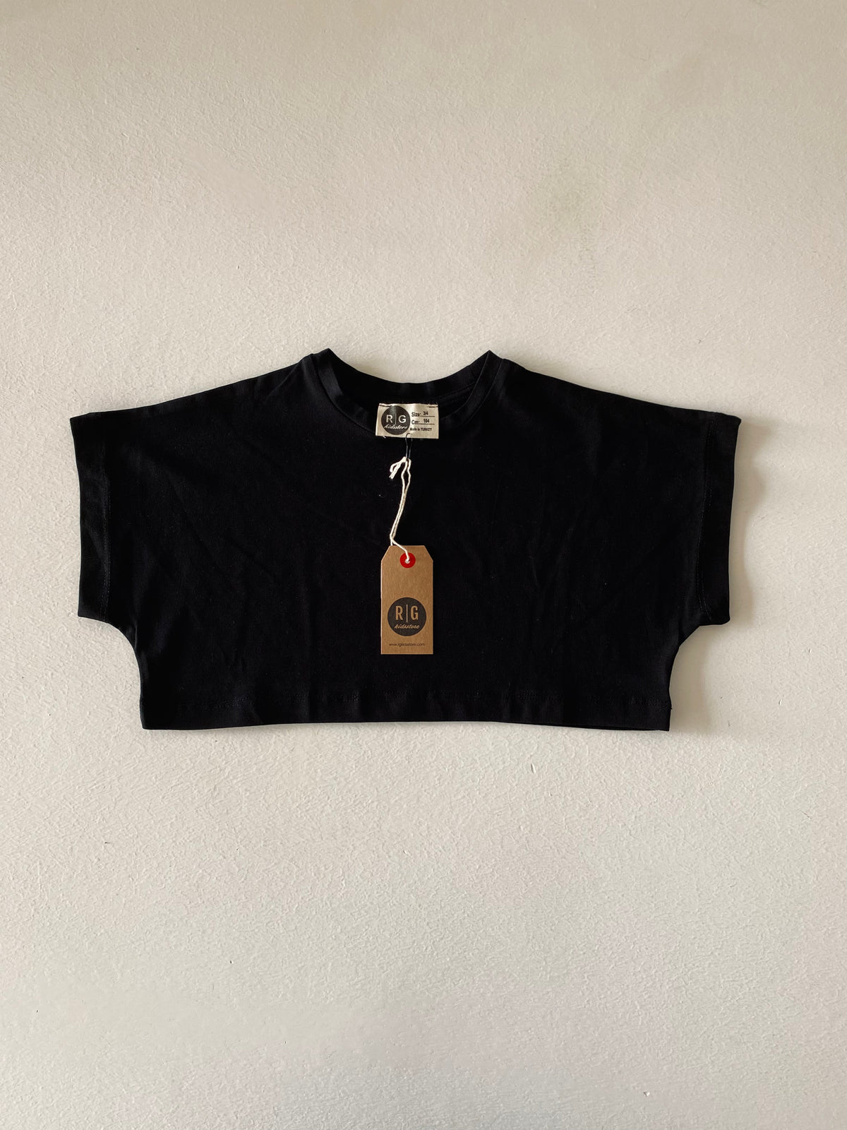 Kız Çocuk Crop Tişört %100 Pamuk 3–9 Yaş | RG1604 - TAŞ