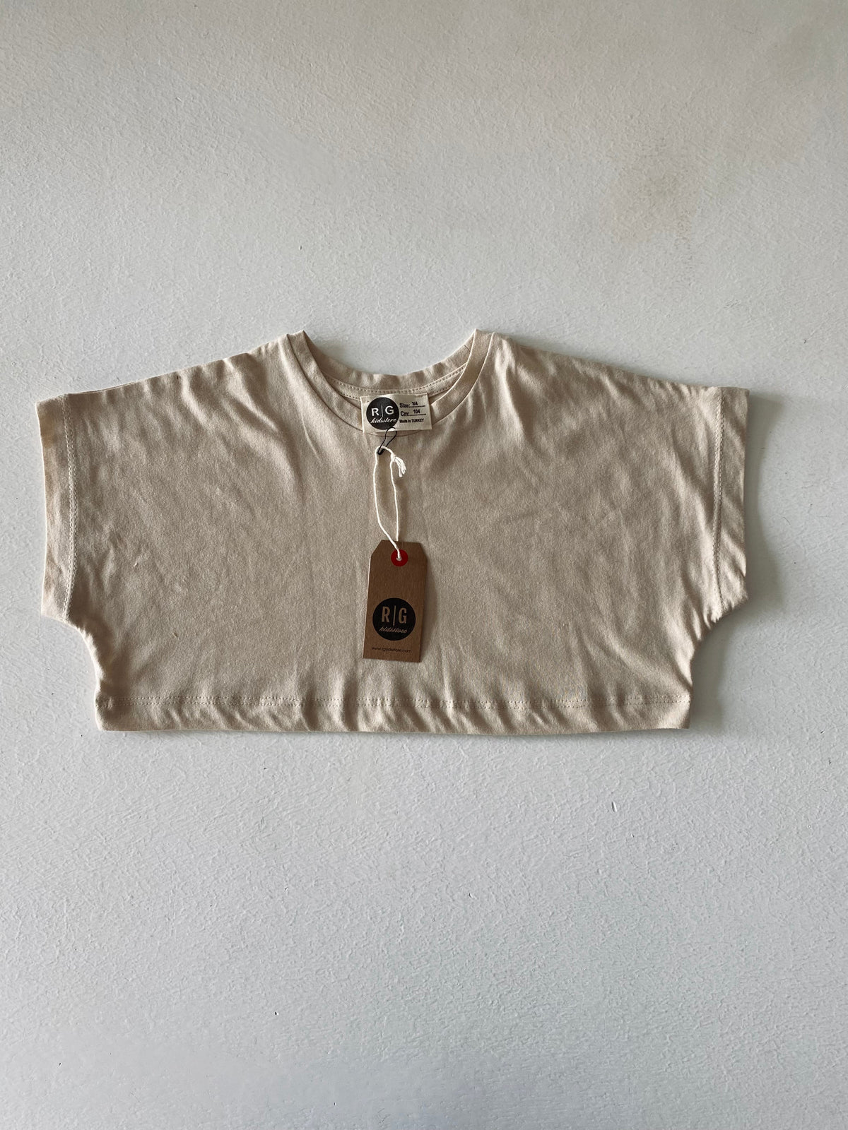 Kız Çocuk Crop Tişört %100 Pamuk 3–9 Yaş | RG1604 - TAŞ