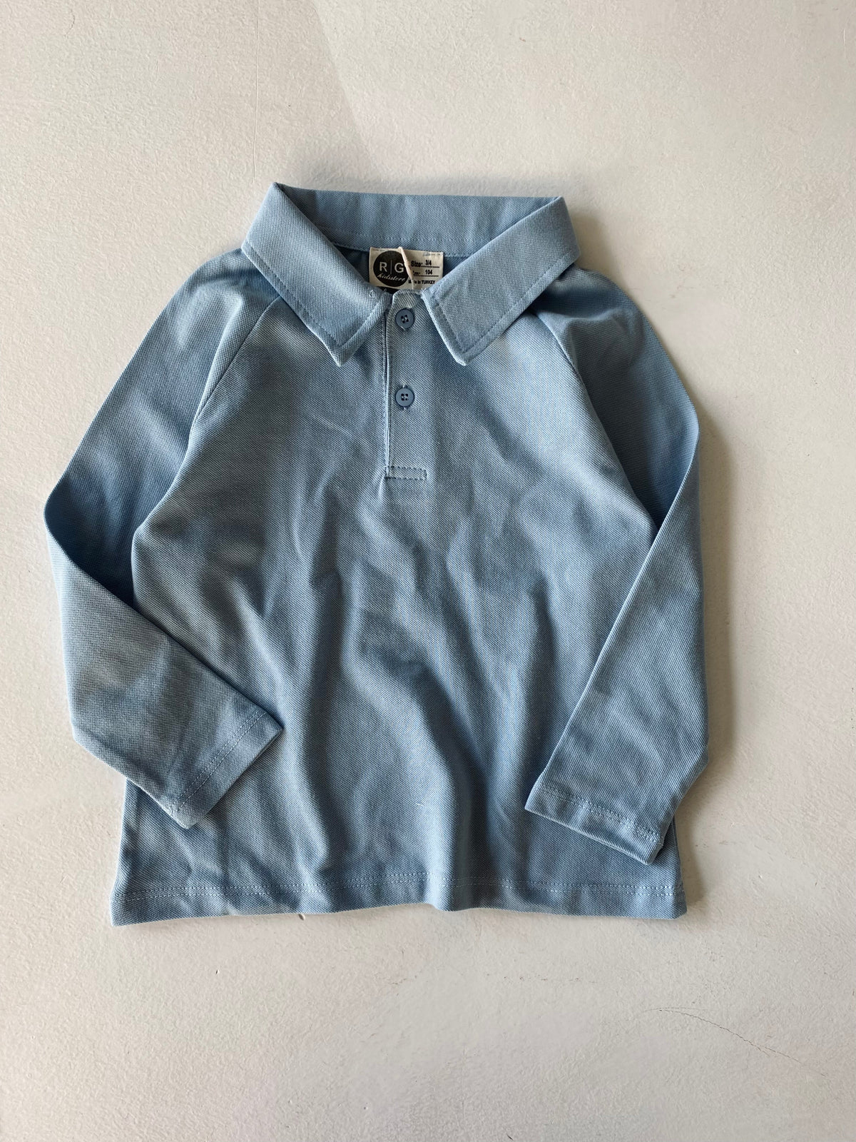 Çocuk Uzun Kollu Polo Yaka Pike Tişört | 3–9 Yaş | RG Brand | RG1634 - EKRU