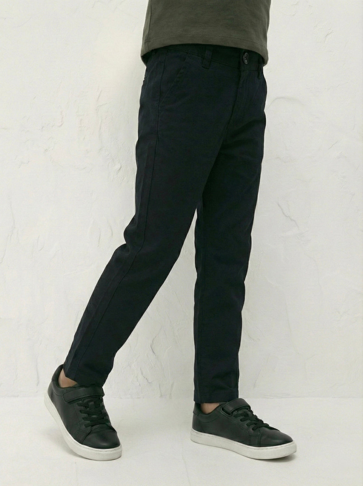 Erkek Çocuk Chino Pantolon Cepli %100 Pamuk 3–9 Yaş 4 Mevsim | RG1707 - FÜME