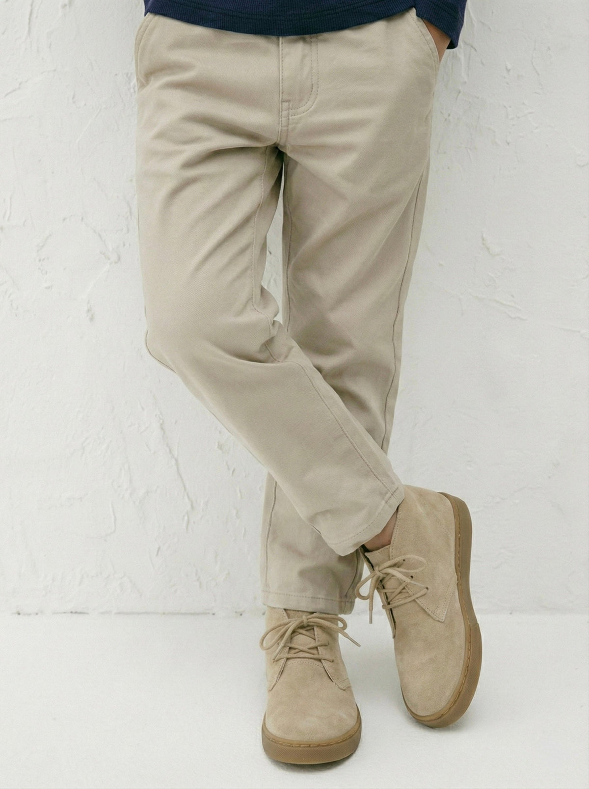 Erkek Çocuk Chino Pantolon Cepli %100 Pamuk 3–9 Yaş 4 Mevsim | RG1707 - TAŞ