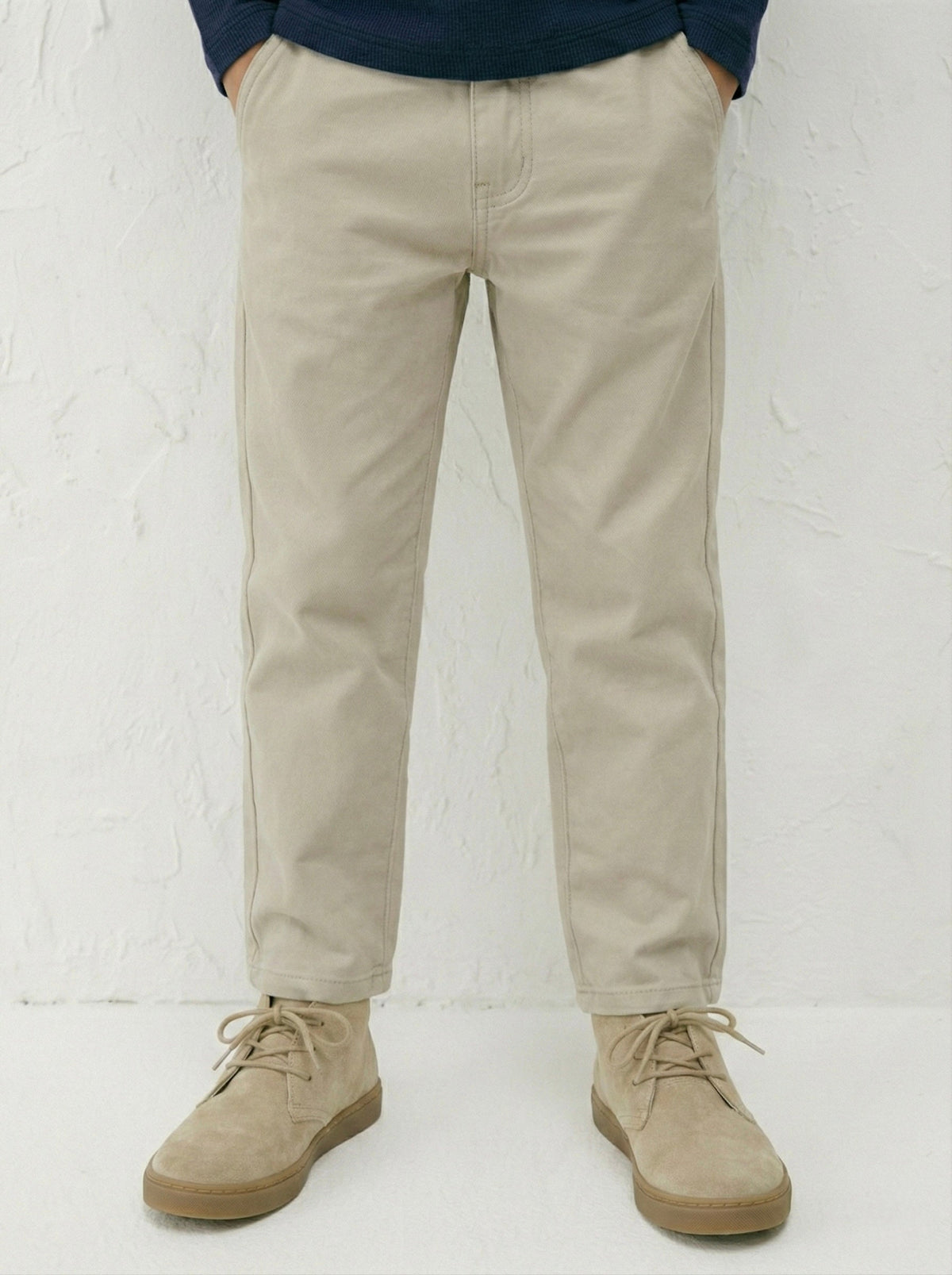 Erkek Çocuk Chino Pantolon Cepli %100 Pamuk 3–9 Yaş 4 Mevsim | RG1707 - FÜME