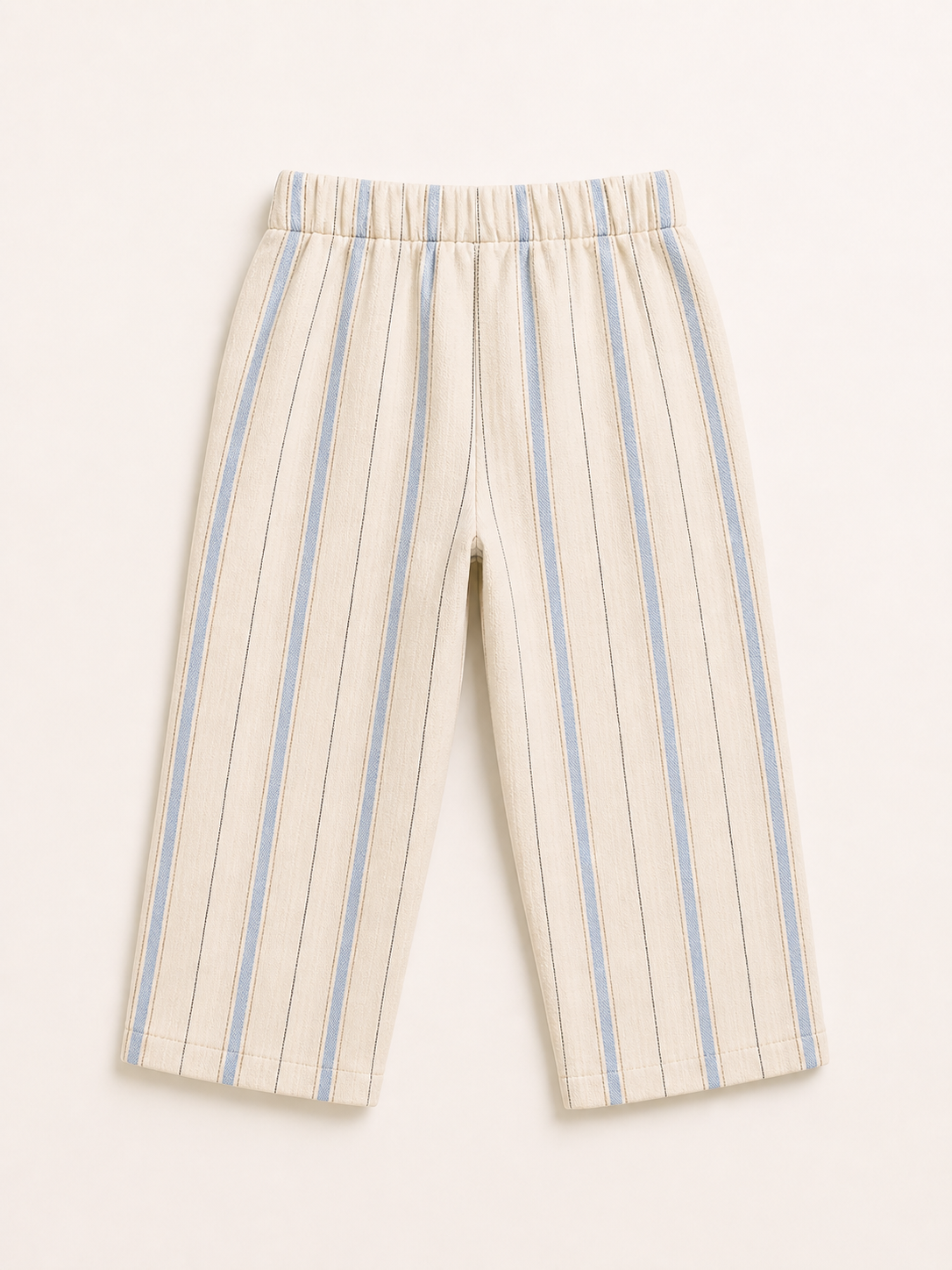 Çocuk Pantolon | 3–9 Yaş | Kız & Erkek | Çizgili | %100 Pamuk Pike | RG Brand | RG1752 - EKRU