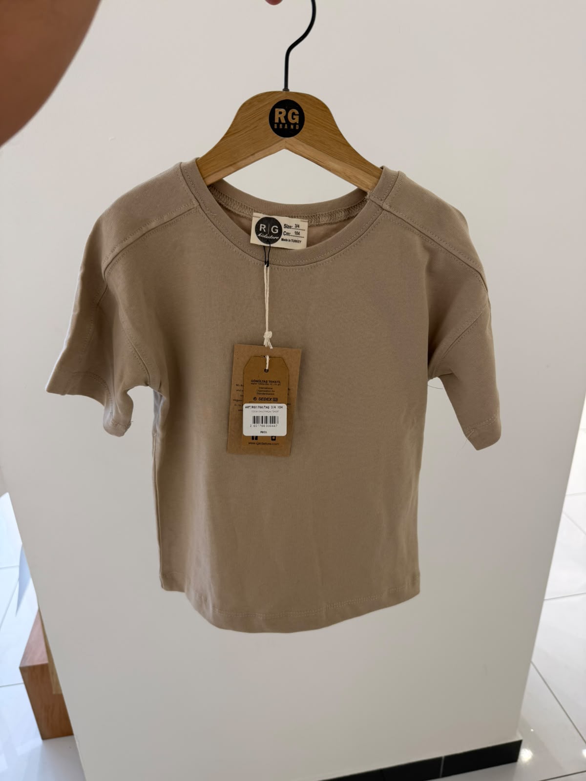 Çocuk Oversize Basic Tişört | %100 Pamuk | 3–9 Yaş | Kız & Erkek | RG1766 - TAŞ