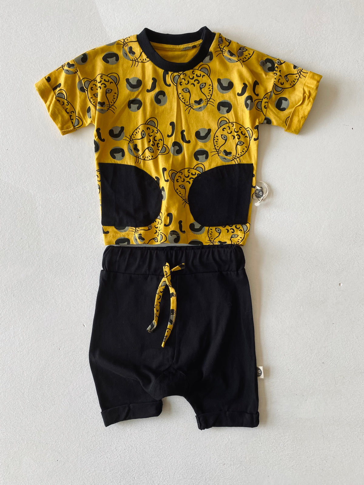 Bebek Unisex Şort Takımı | 6 Ay–4 Yaş | RG Brand | RG206 - HARDAL