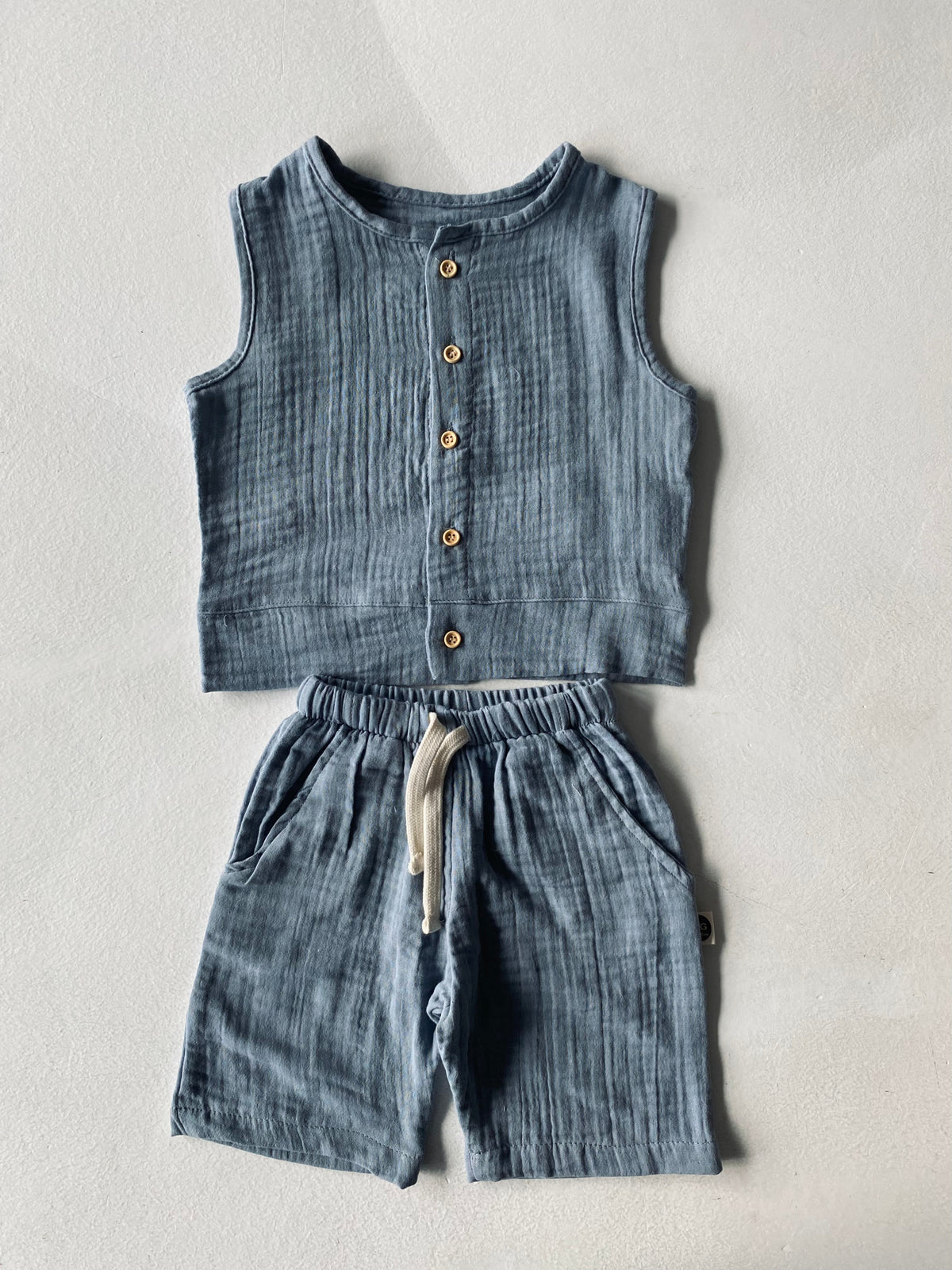 Bebek Müslin Atlet Ve Şort Seti | 6 Ay–4 Yaş | RG Brand | RG320 - GRİ