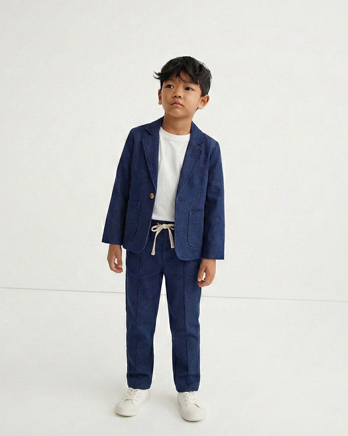 Baby Linen 3-Piece Suit Set | Stylish & Comfortable Special Occasion Set | 6 Months - 3 Years RG327 - NAVY BLUE