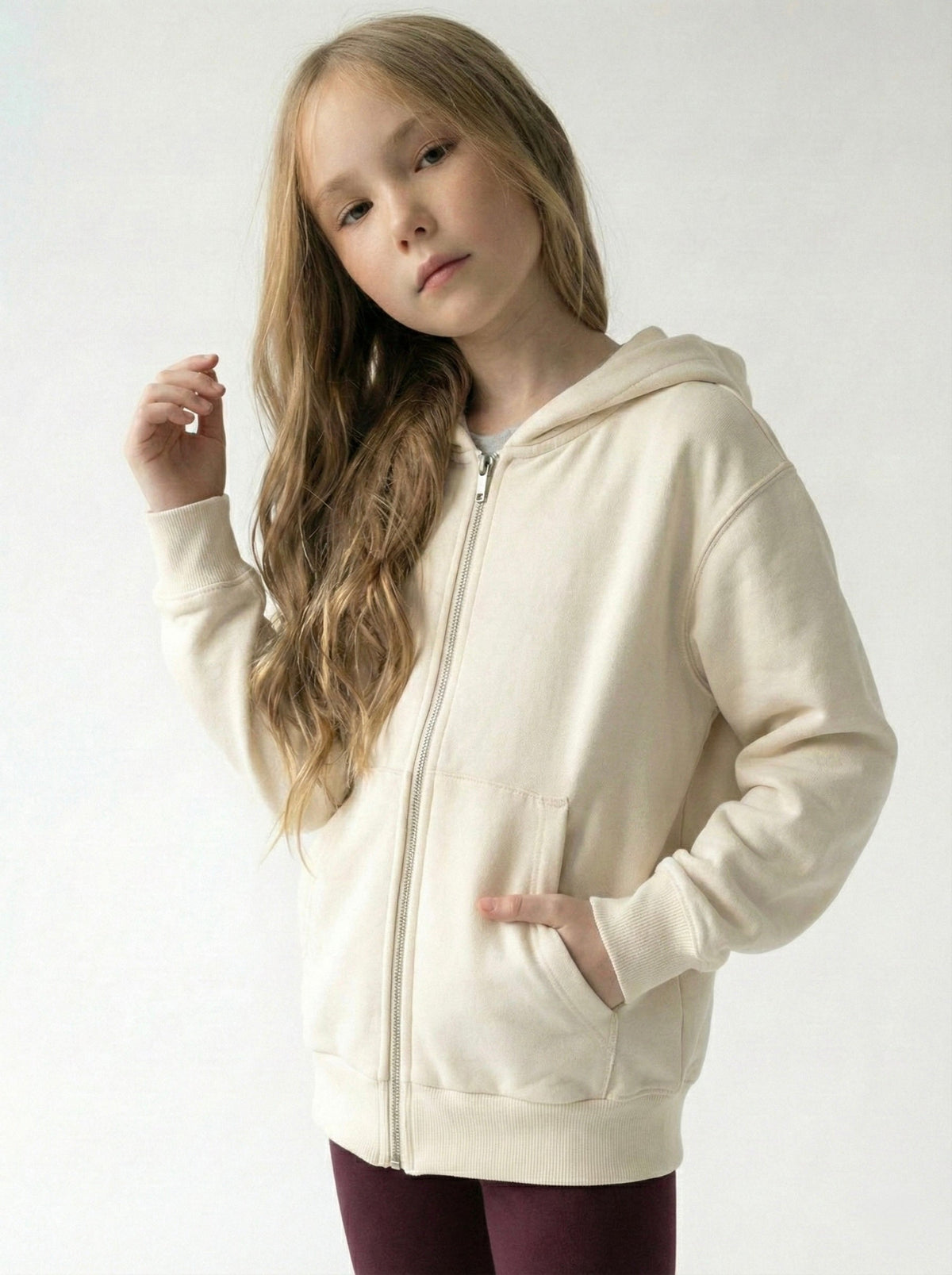 Genç Kapüşonlu Fermuarlı Sweatshirt | RG Brand | 9–15 Yaş | RG3285 - MAVİ