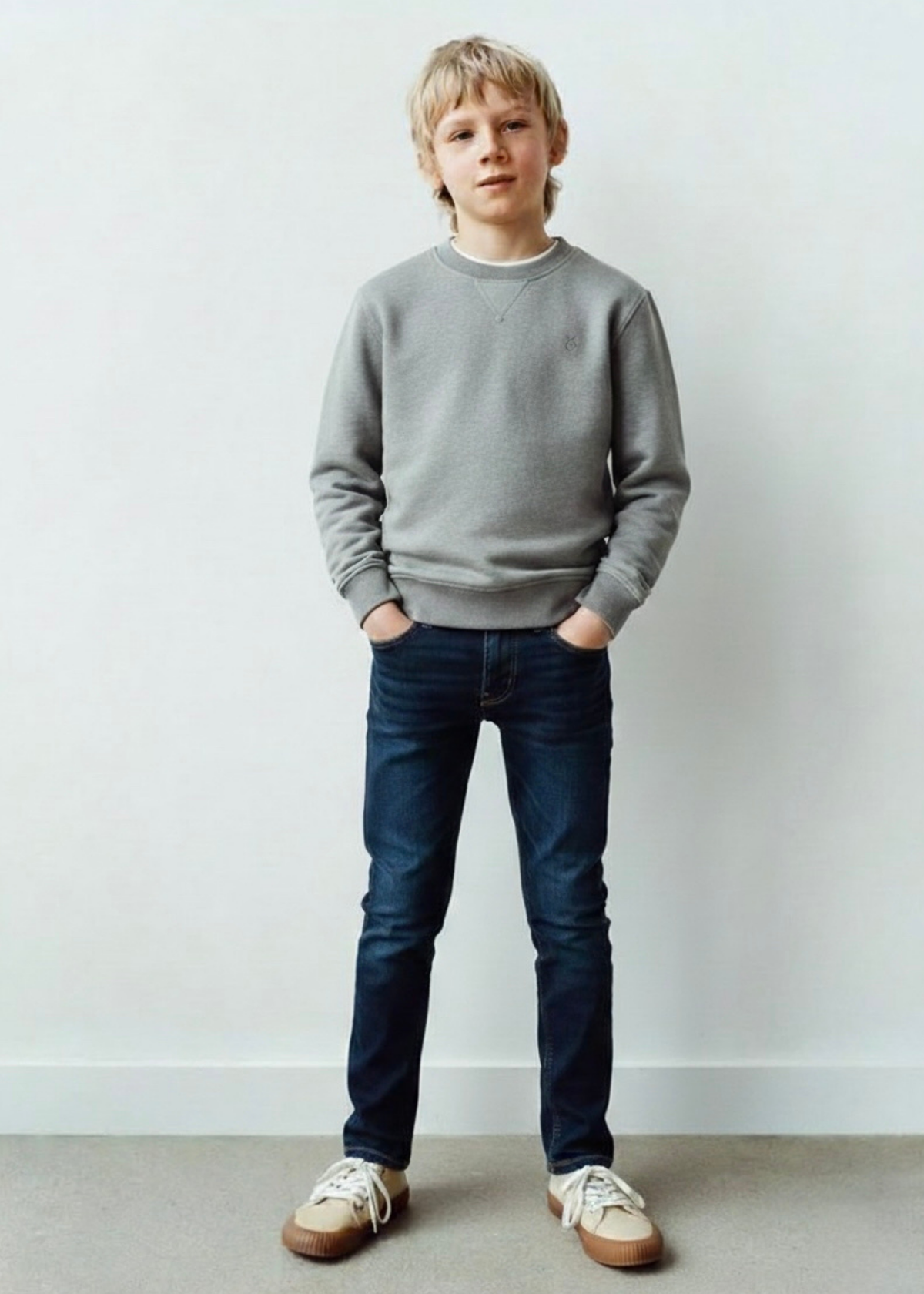 Genç Çocuk Unisex Koyu Mavi Jean | 9–15 Yaş | Kız ve Erkek Çocuk Kot Pantolon | RG3323 - MAVİ