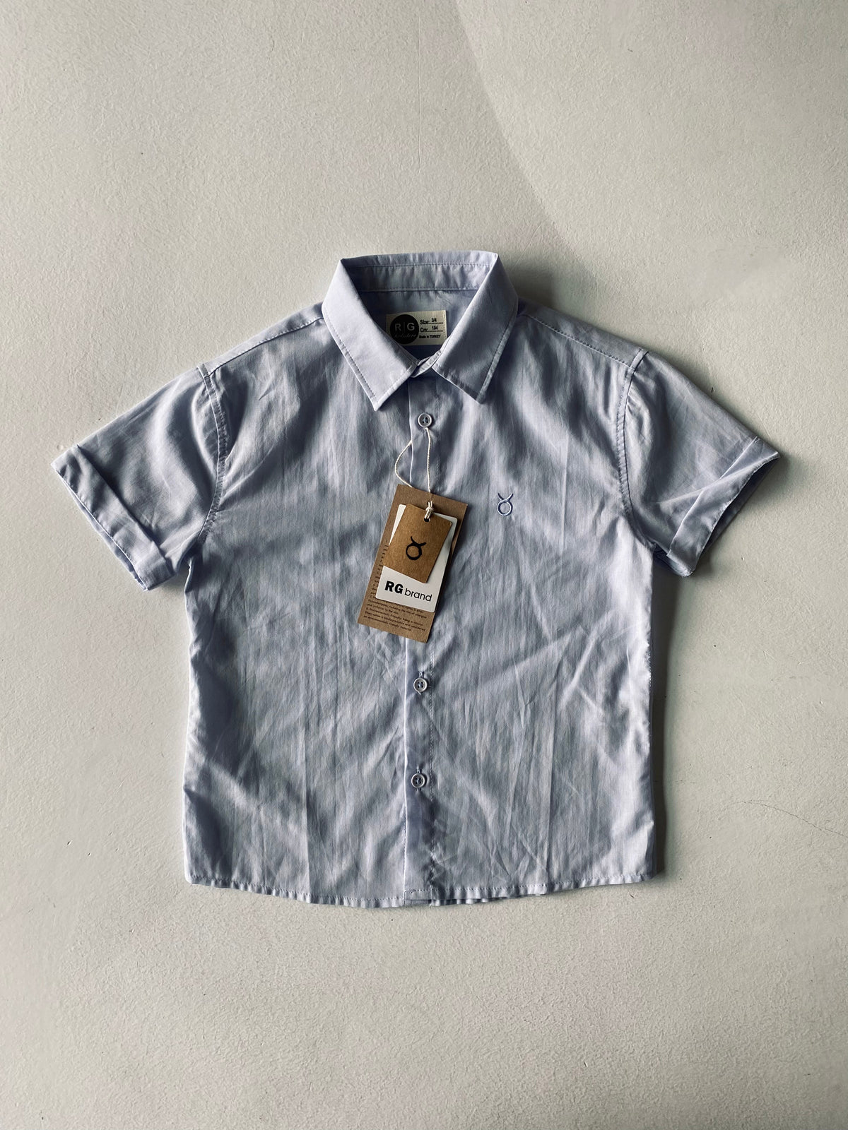 Genç Keten Kısa Kollu Gömlek | 9–15 Yaş | RG Brand | RG3387 - TAŞ