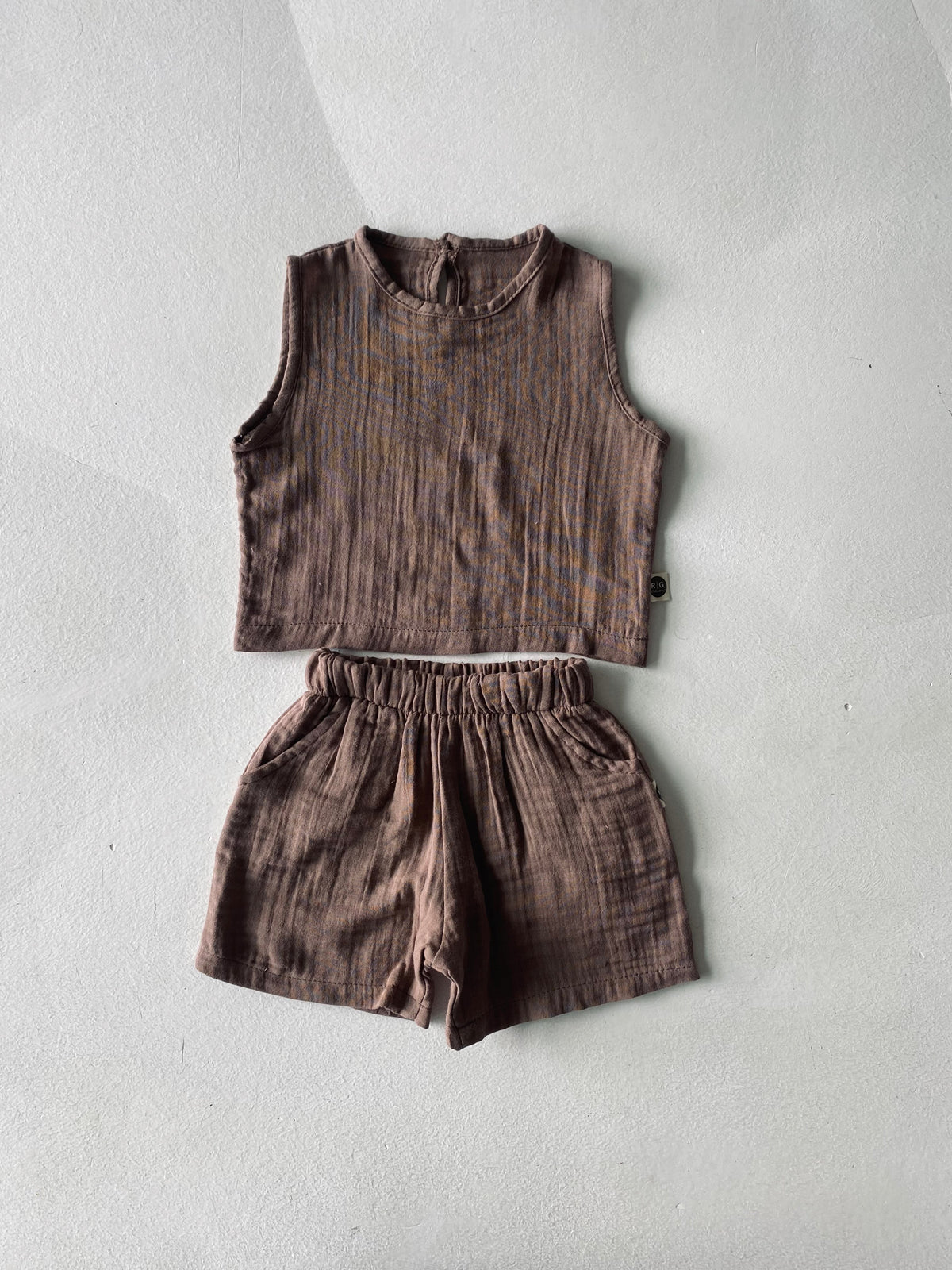 Set pantaloni scurți din muselină pentru bebeluși | 6 luni - 3 ani | Marca RG | RG367 - MARO