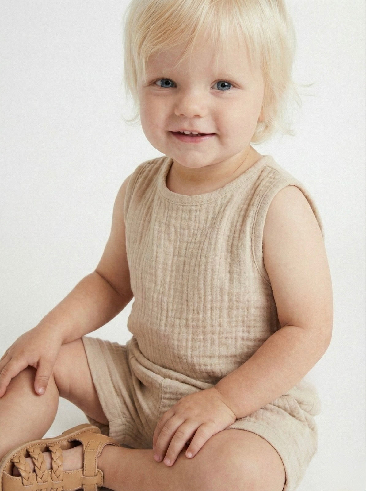 Müslin Bebek Şortlu Takım | 6 Ay–3 Yaş | RG Brand | RG367 - KAHVERENGİ